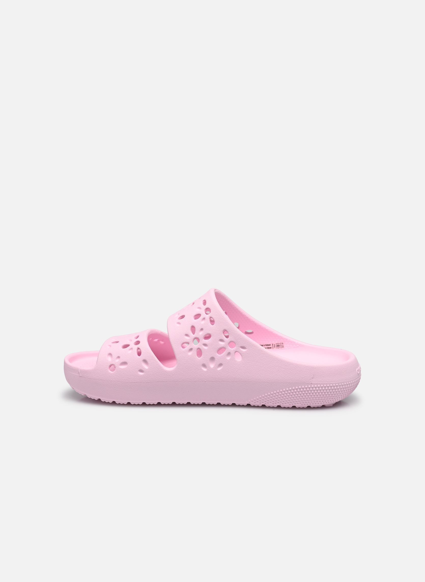Mules et sabots Classic Floral Cut Out Sandal femme rose Crocs Mules et sabots Classic Floral Cut Out Sandal femme rose Pink Milk