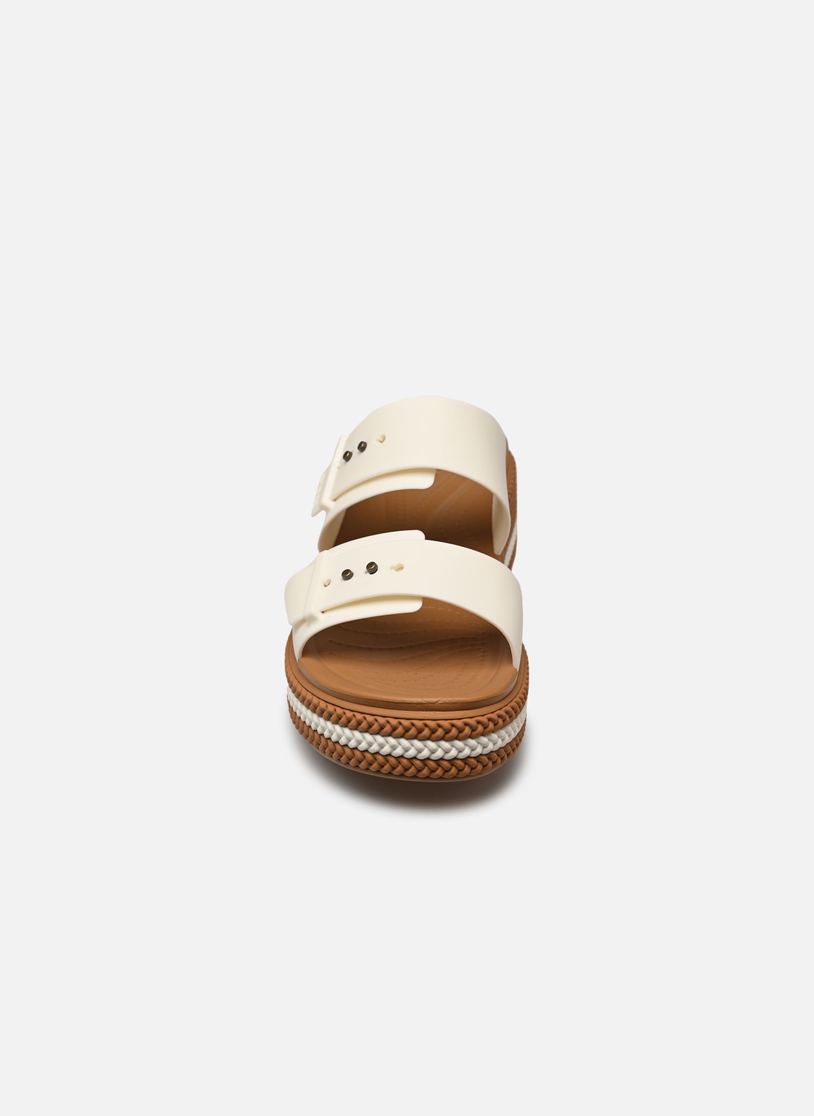 Sandales compensées et plateformes Brooklyn Woven Buckle femme blanc Crocs Sandales compensées et plateformes Brooklyn Woven Buckle femme blanc Chalk