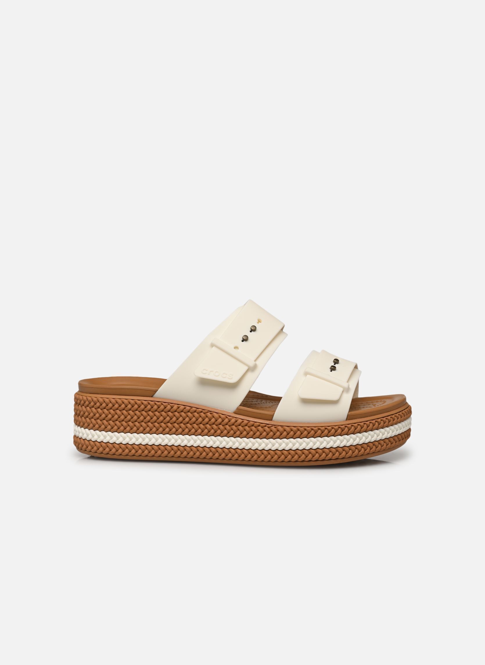 Sandales compensées et plateformes Brooklyn Woven Buckle femme blanc Crocs Sandales compensées et plateformes Brooklyn Woven Buckle femme blanc Chalk
