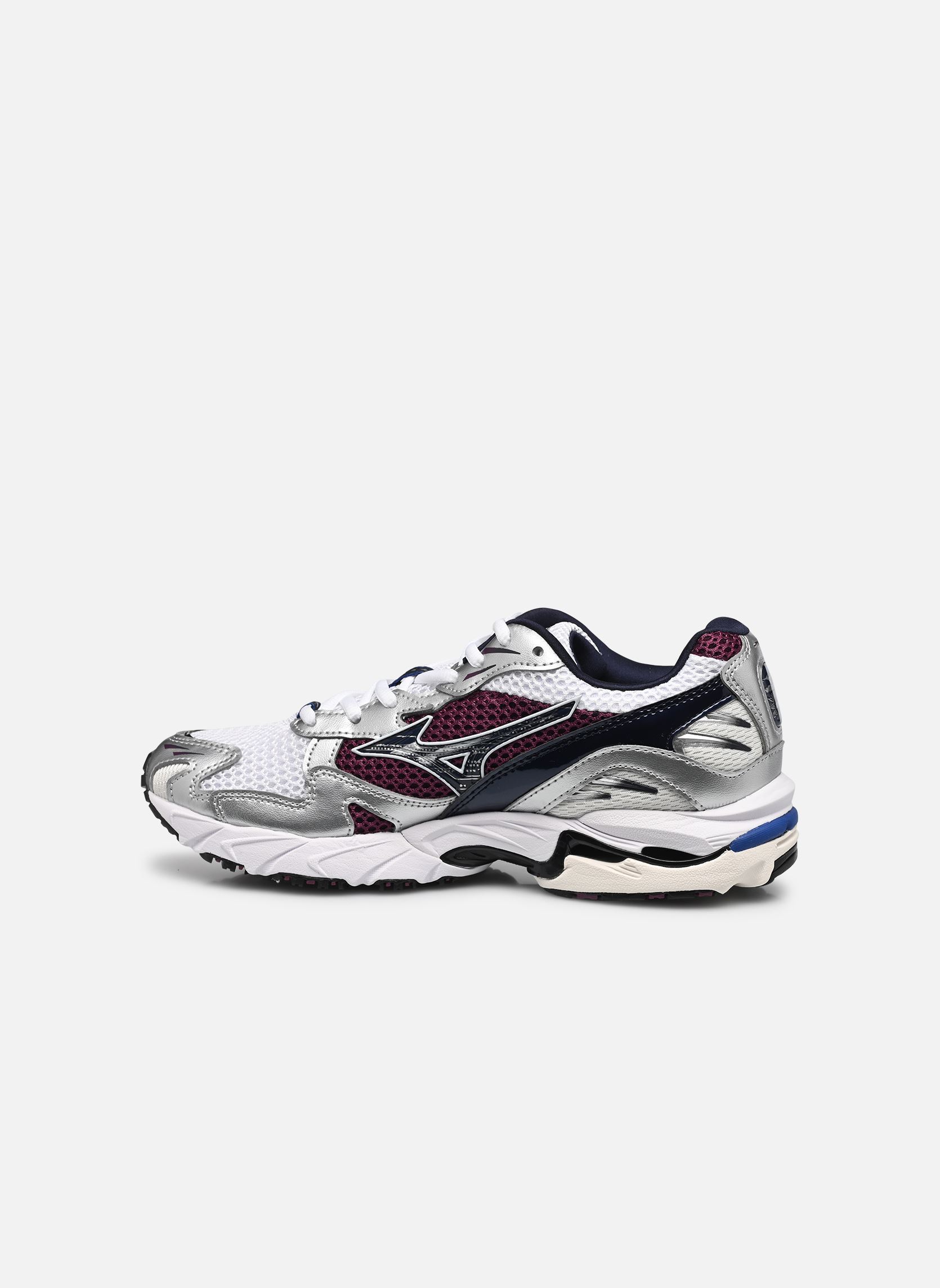 Niedrige Sneaker Wave Rider 10 sport weiß Mizuno Niedrige Sneaker Wave Rider 10 sport weiß WHITE/BARITONEBLUE/DARKPURPLE