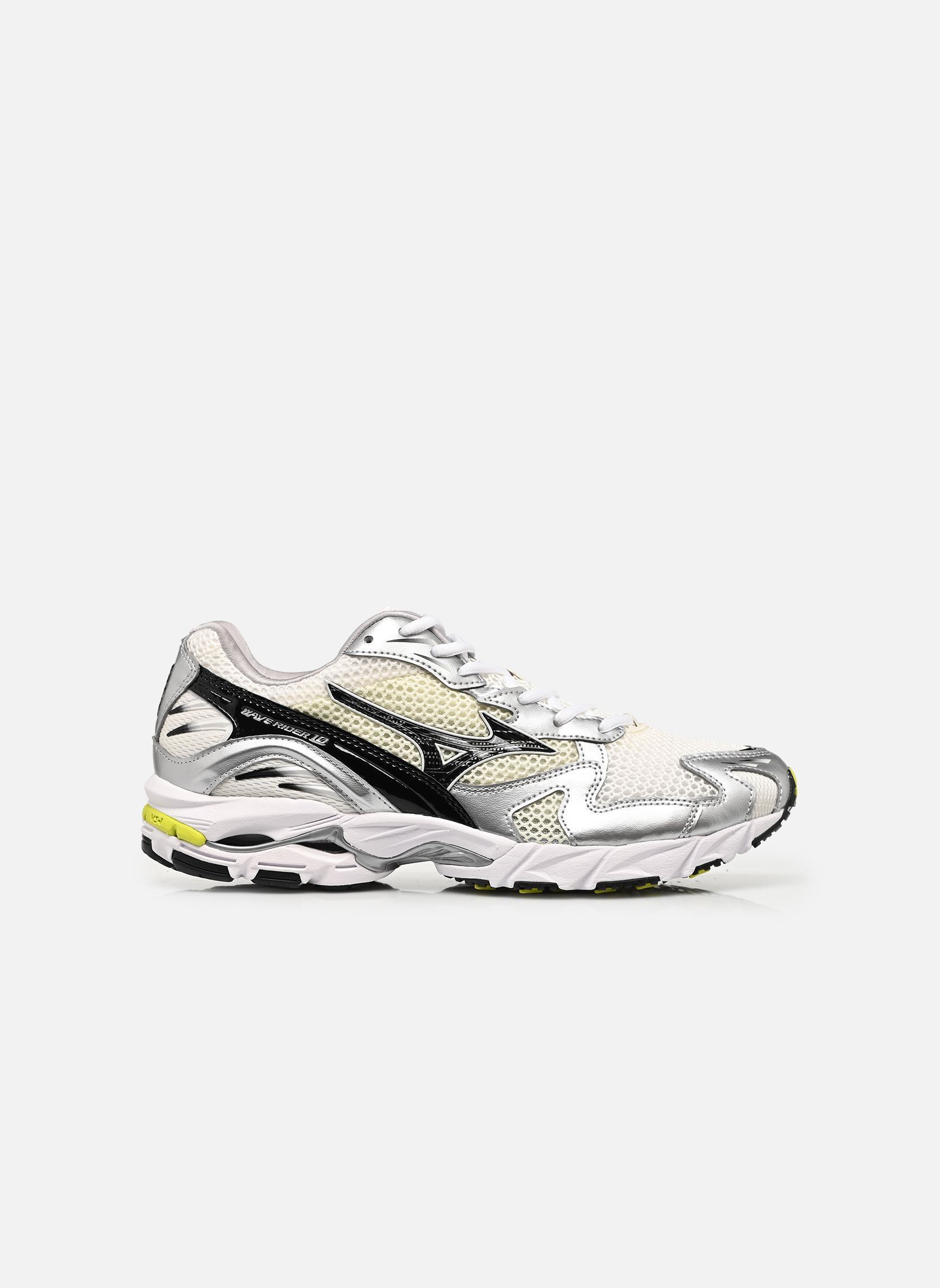Baskets running Wave Rider 10 sport M homme blanc Mizuno Baskets running Wave Rider 10 sport M homme blanc SNOW WHITE/BLACK/SYLVAN GREEN
