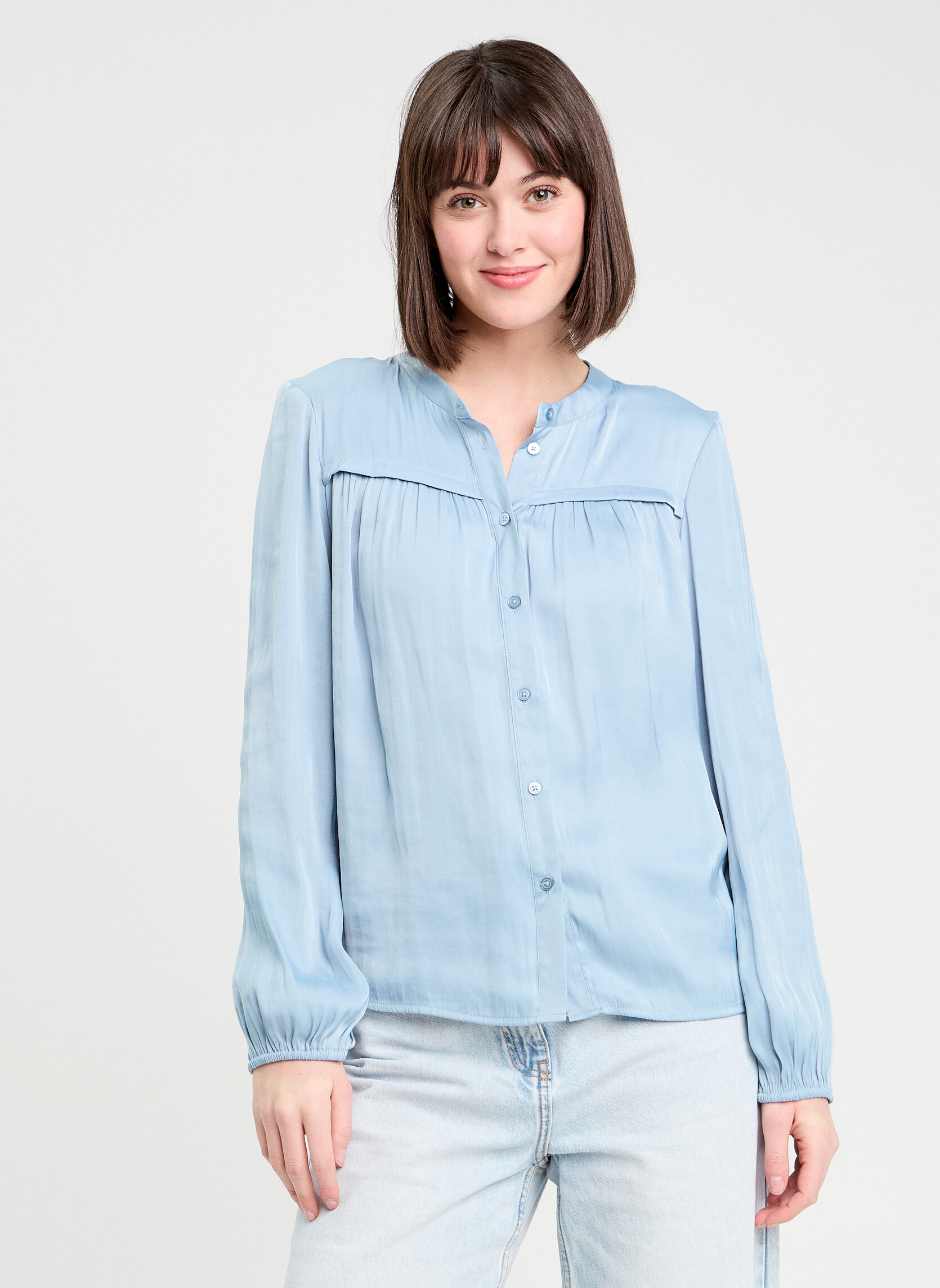 Blouses BLOUSATFOLK femme bleu Cache Cache Blouses BLOUSATFOLK femme bleu Bleu clair
