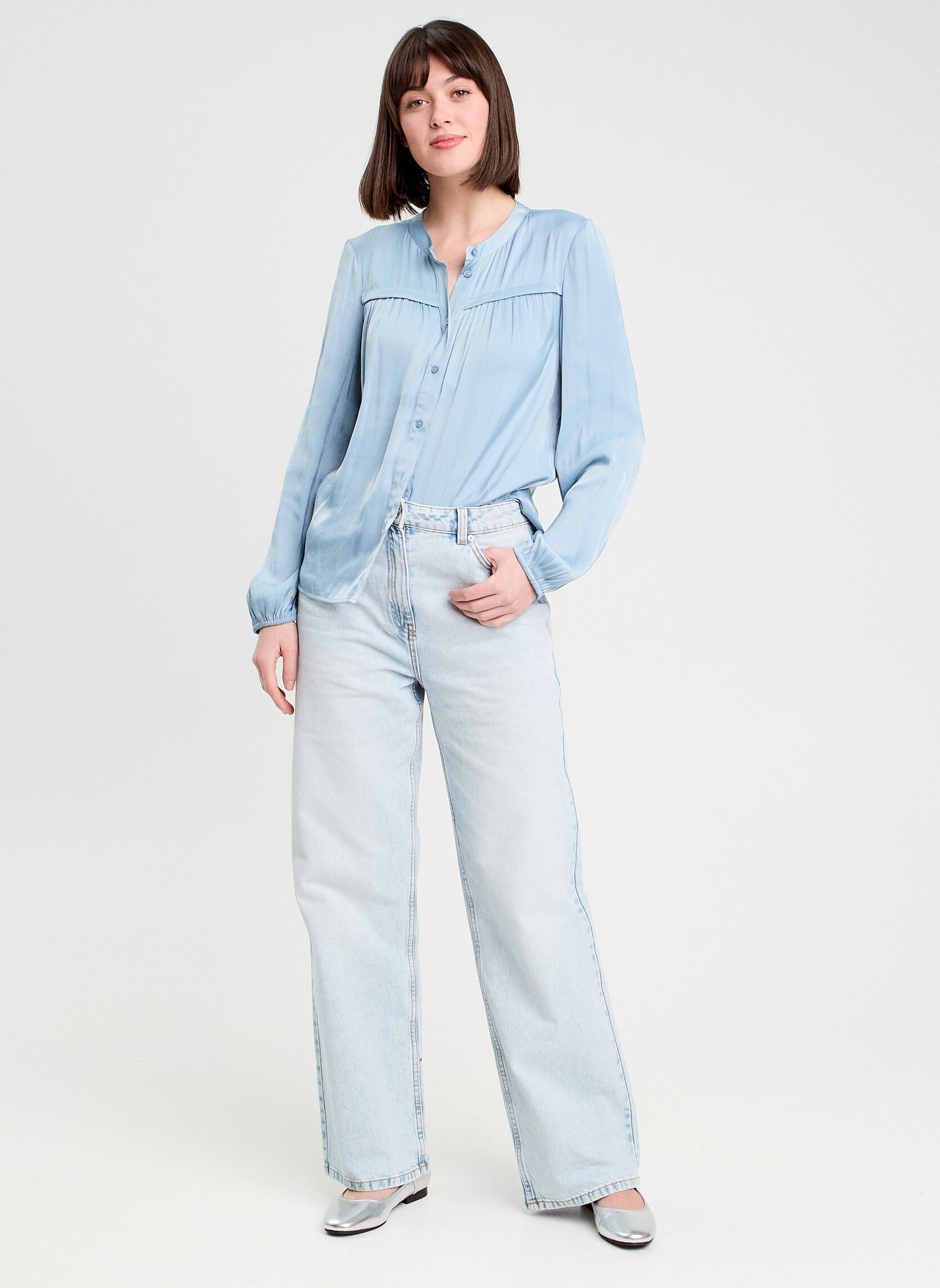 Blouses BLOUSATFOLK femme bleu Cache Cache Blouses BLOUSATFOLK femme bleu Bleu clair