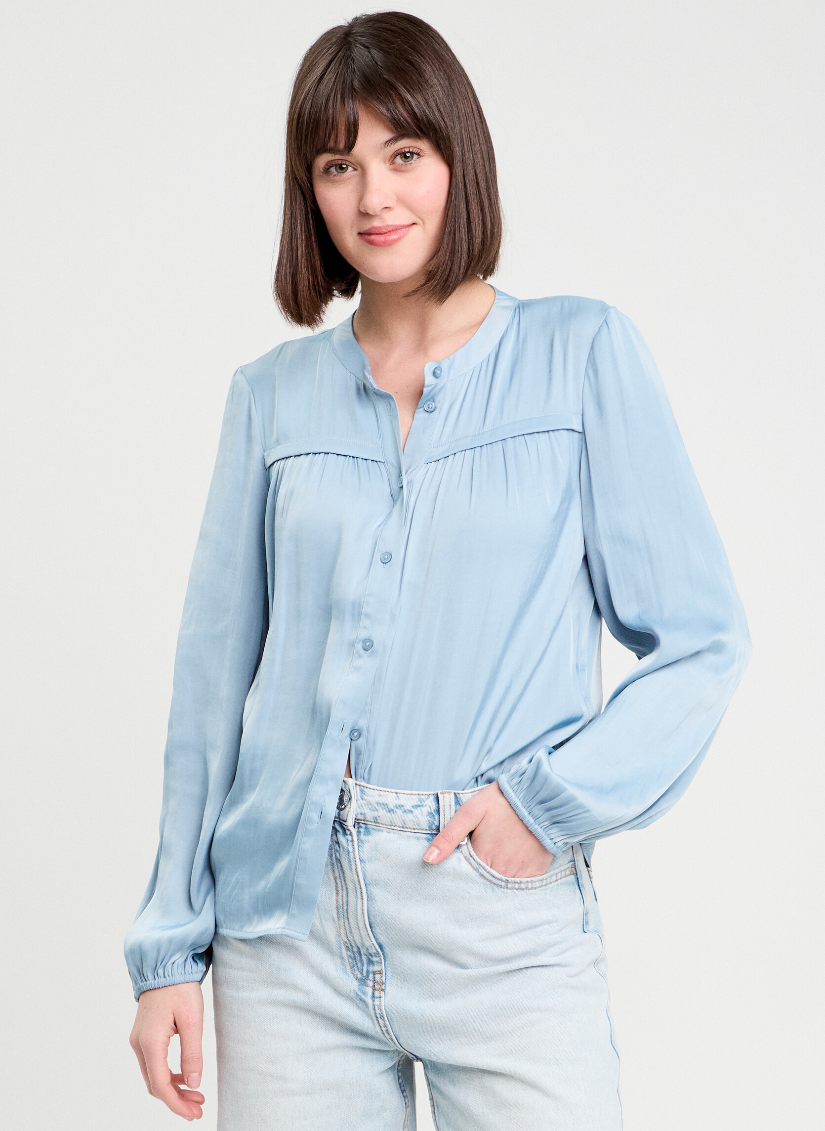 Blouses BLOUSATFOLK femme bleu Cache Cache Blouses BLOUSATFOLK femme bleu Bleu clair