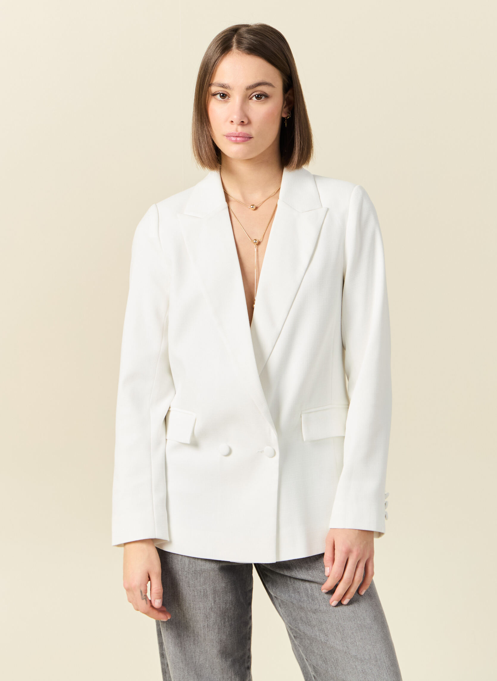 Vestes Vestes courtes - BELLEBLAZF femme blanc Bonobo Vestes Vestes courtes - BELLEBLAZF femme blanc Blanc