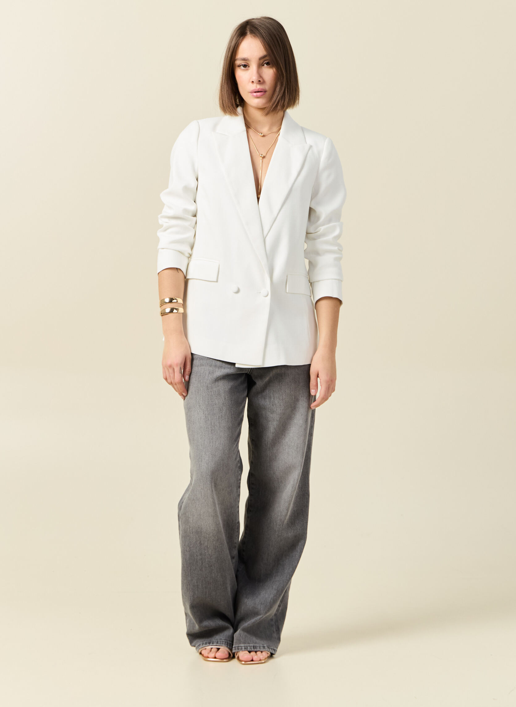 Vestes Vestes courtes - BELLEBLAZF femme blanc Bonobo Vestes Vestes courtes - BELLEBLAZF femme blanc Blanc