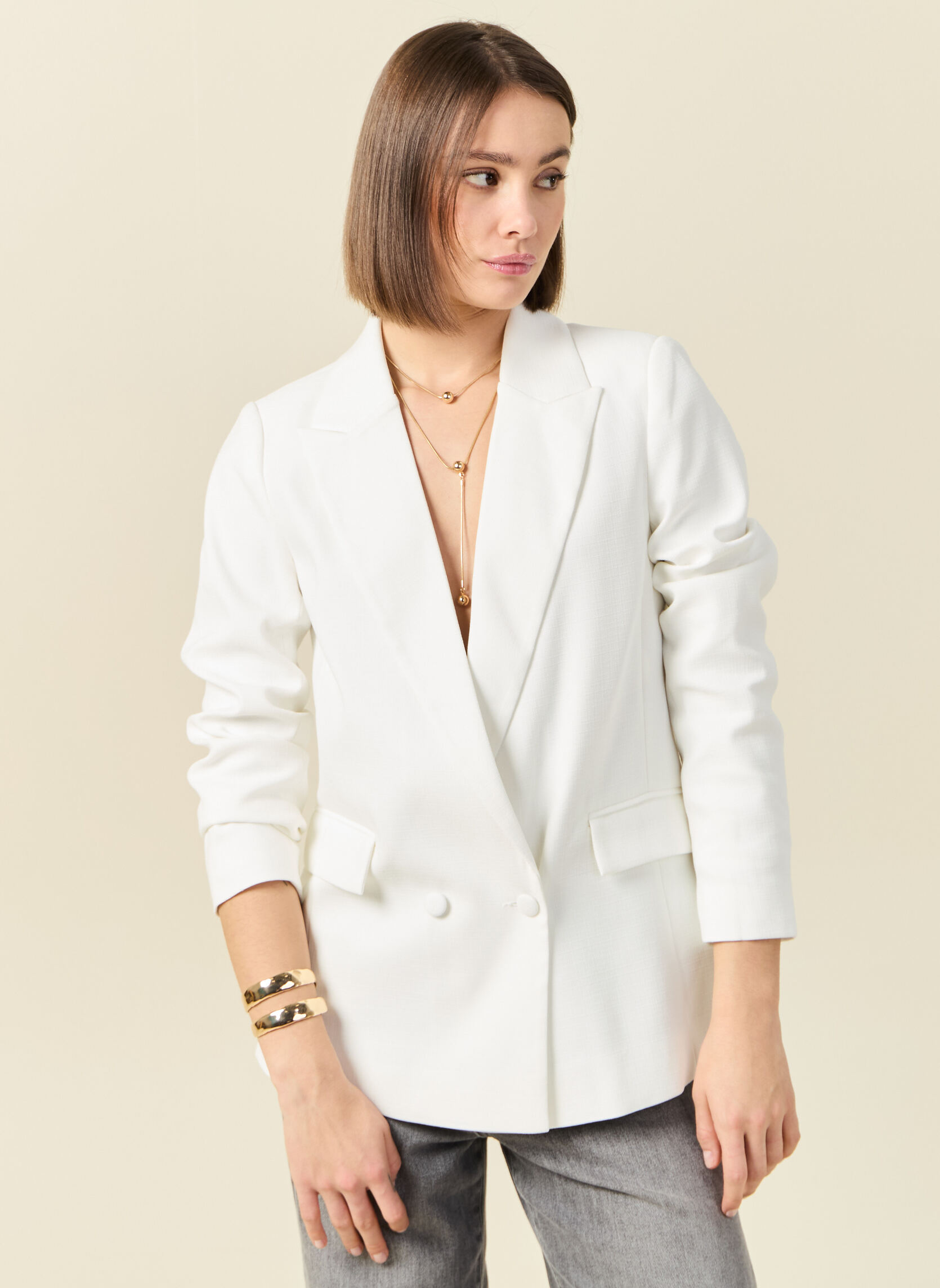 Vestes Vestes courtes - BELLEBLAZF femme blanc Bonobo Vestes Vestes courtes - BELLEBLAZF femme blanc Blanc