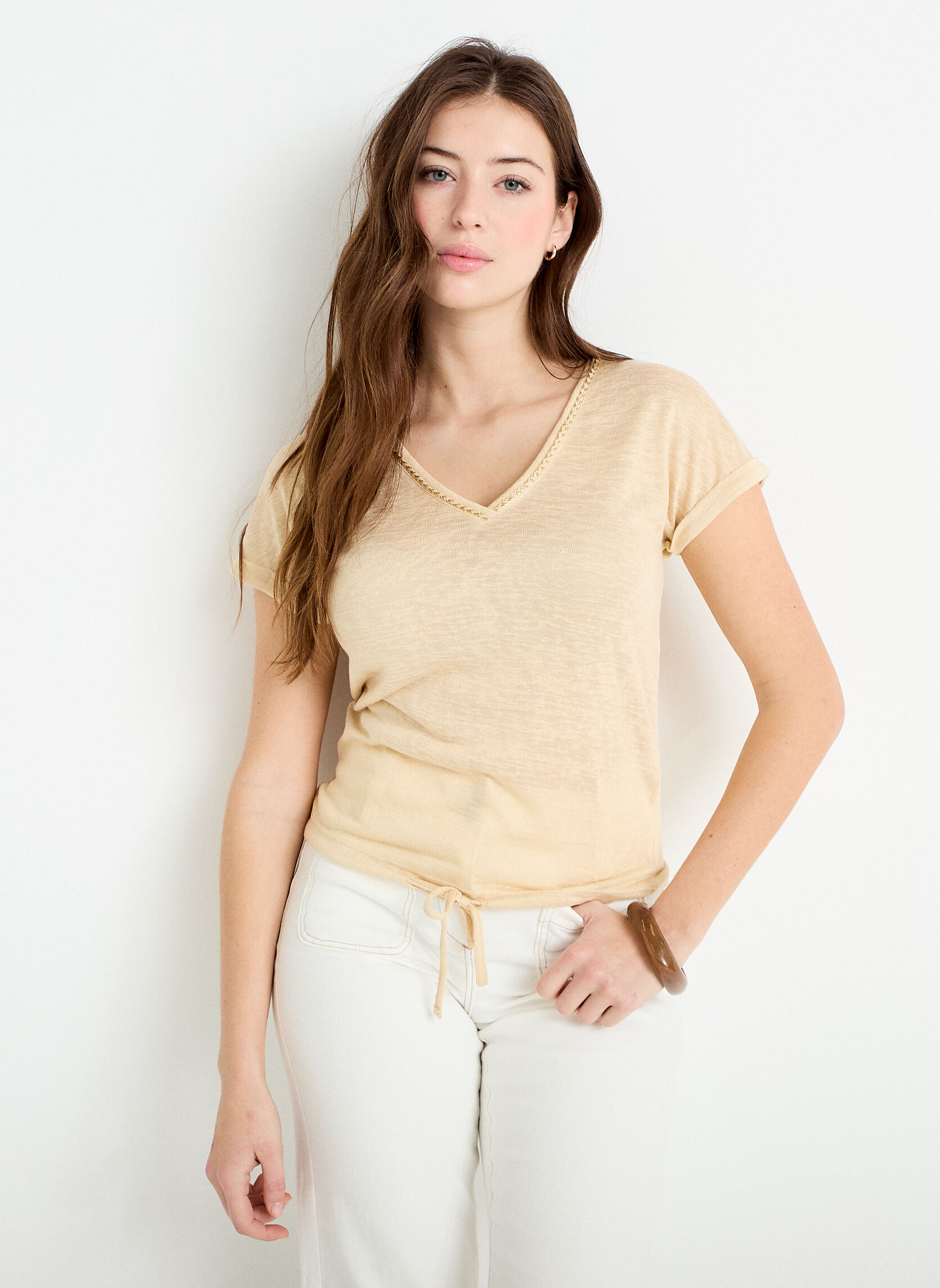 Tee-shirts KLINNOUV femme beige Cache Cache Tee-shirts KLINNOUV femme beige Beige