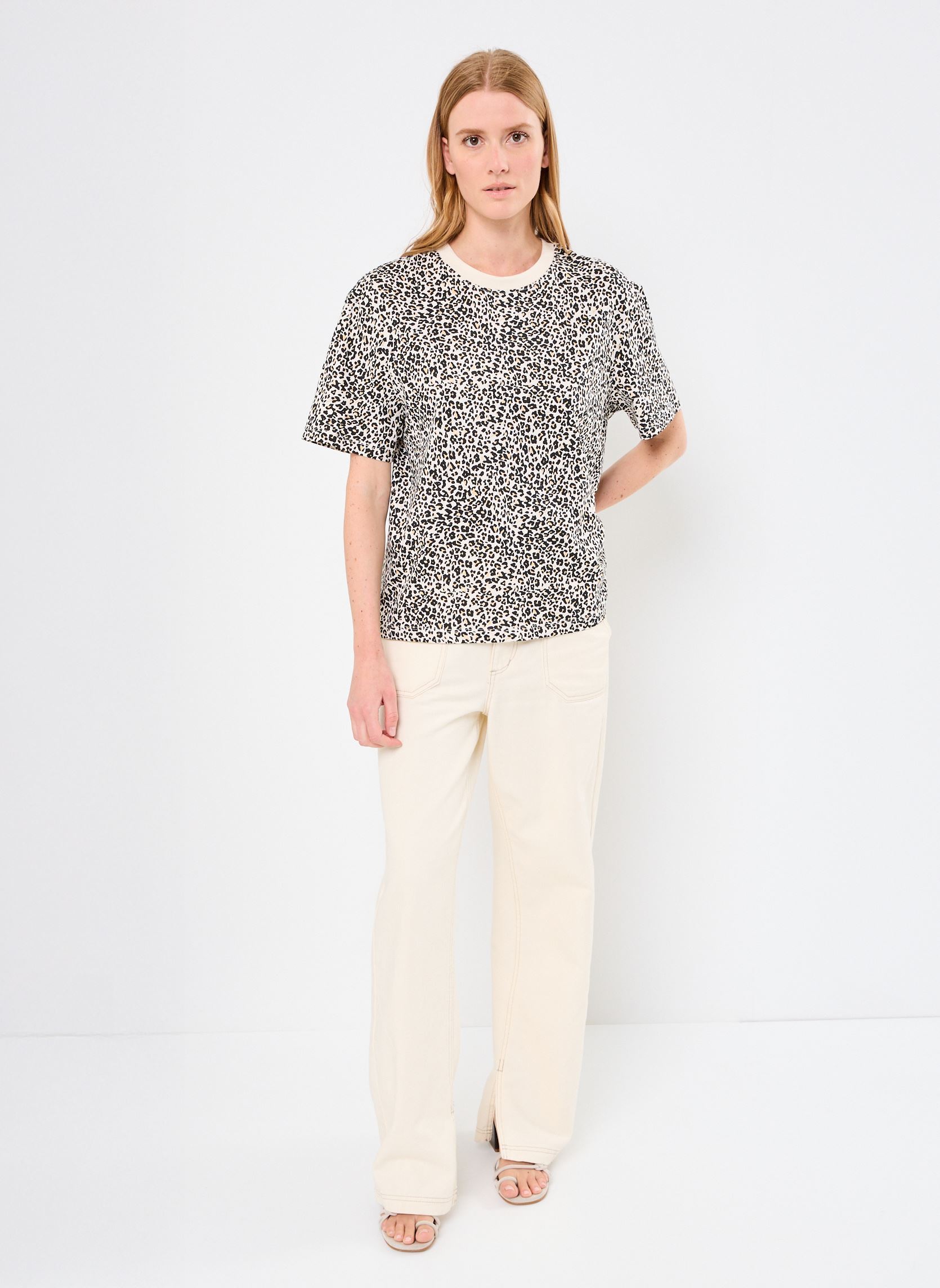Tee-shirts manches courtes TORIANE LEOPARD femme marron MADE BY Tee-shirts manches courtes TORIANE LEOPARD femme marron ANI-LEOSOFT-W