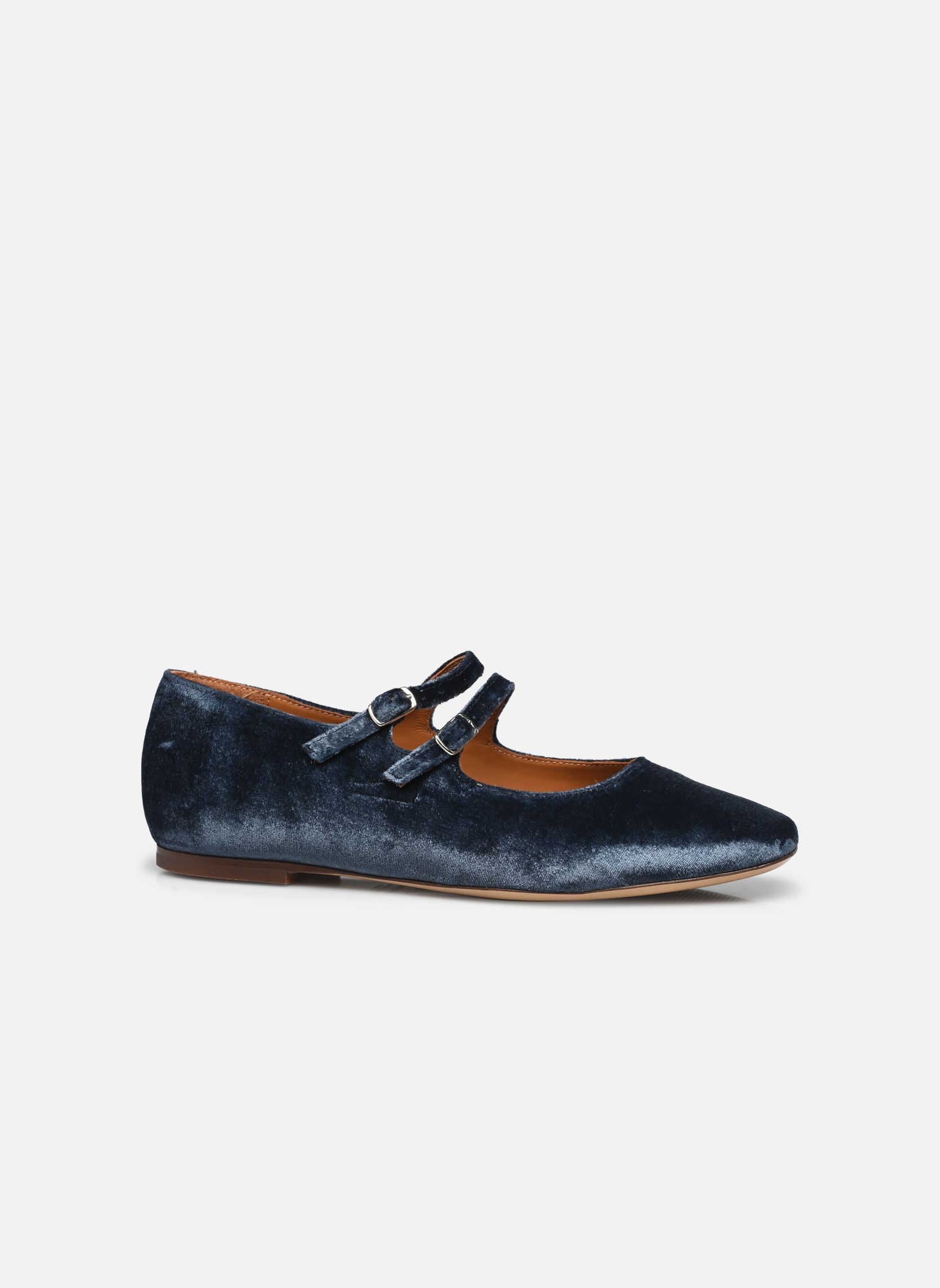 Mary Janes Babies n°128 - Velours - Denim dames blauw Rivecour Mary Janes Babies n°128 - Velours - Denim dames blauw DENIM