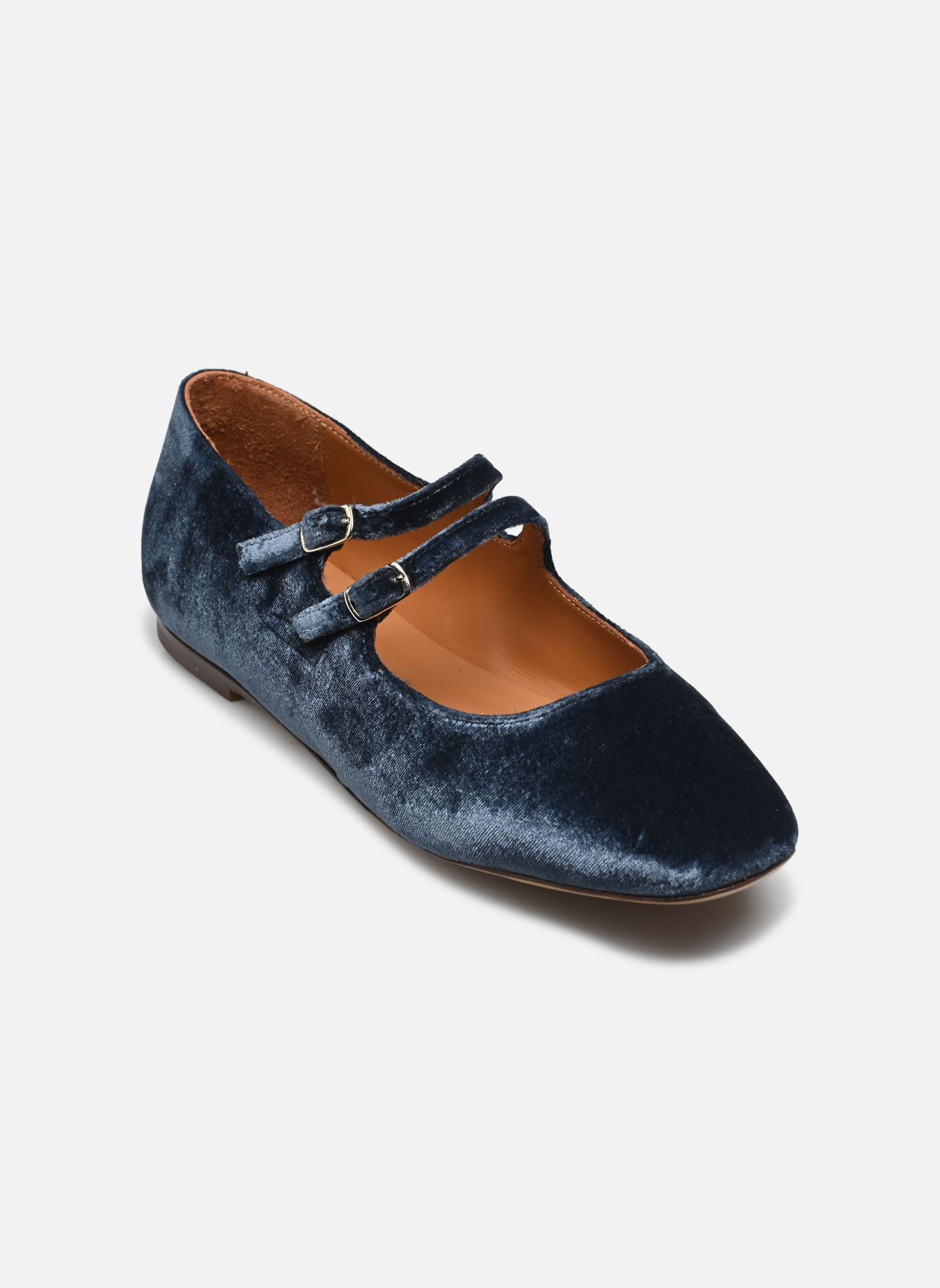 Mary Janes Babies n°128 - Velours - Denim dames blauw Rivecour Mary Janes Babies n°128 - Velours - Denim dames blauw DENIM