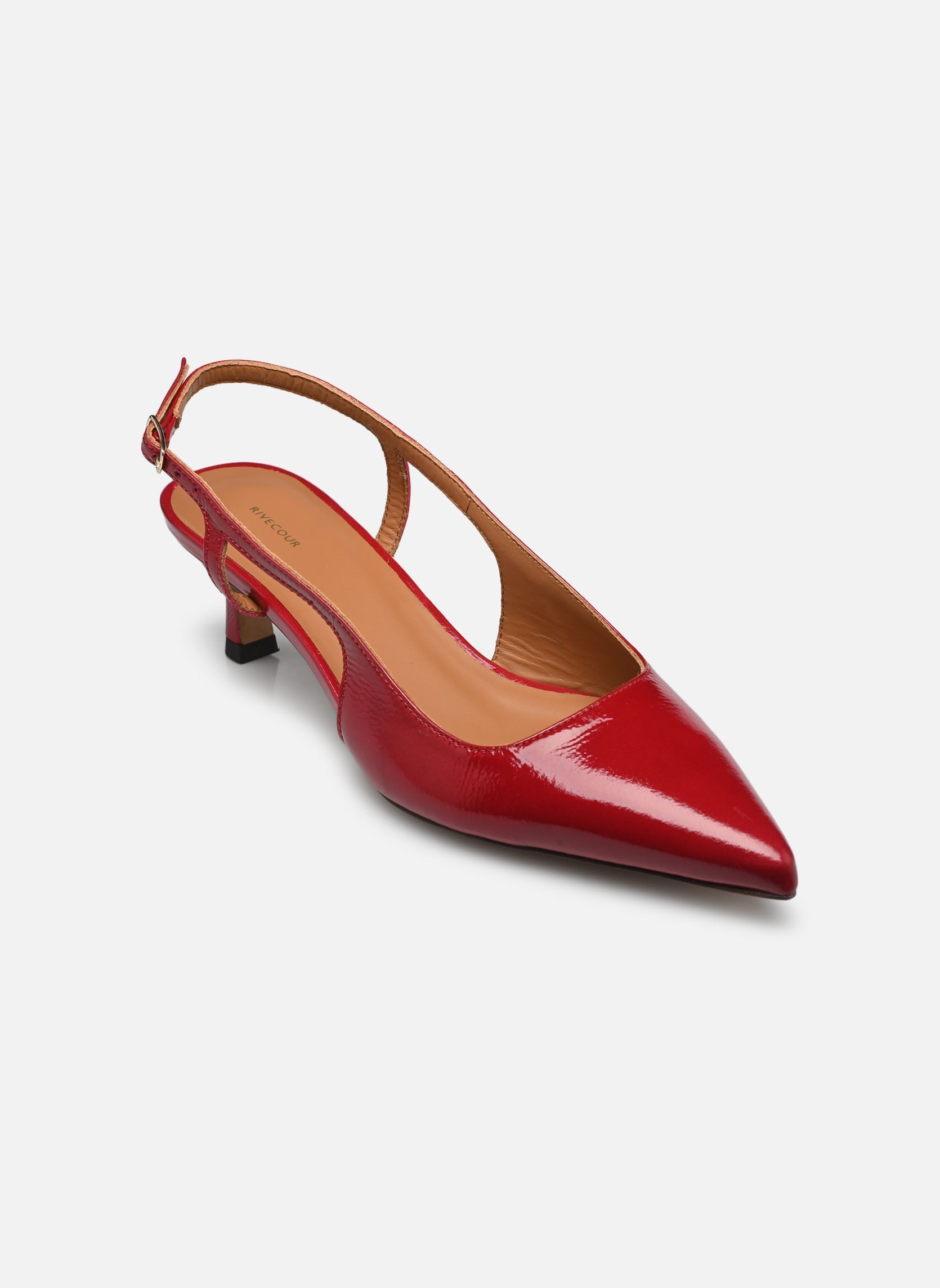 Slingback pumps Slingback n°412 - Cuir vernis - Rouge dames rood Rivecour Slingback pumps Slingback n°412 - Cuir vernis - Rouge dames rood ROUGE