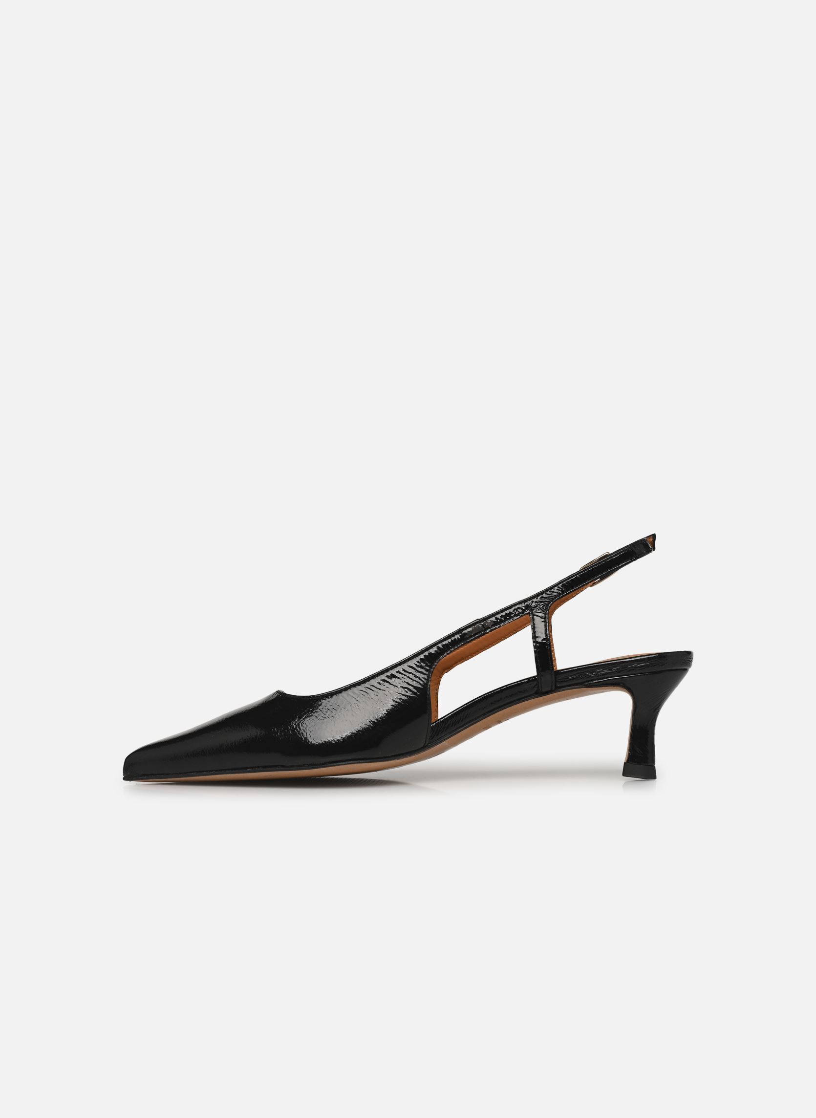 Pumps mit Riemchen Slingback n°412 - Cuir vernis - Noir damen schwarz Rivecour Pumps mit Riemchen Slingback n°412 - Cuir vernis - Noir damen schwarz NOIR