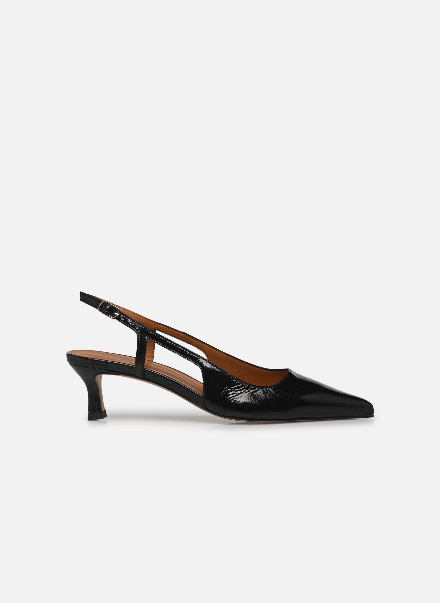 Pumps mit Riemchen Slingback n°412 - Cuir vernis - Noir damen schwarz Rivecour Pumps mit Riemchen Slingback n°412 - Cuir vernis - Noir damen schwarz NOIR