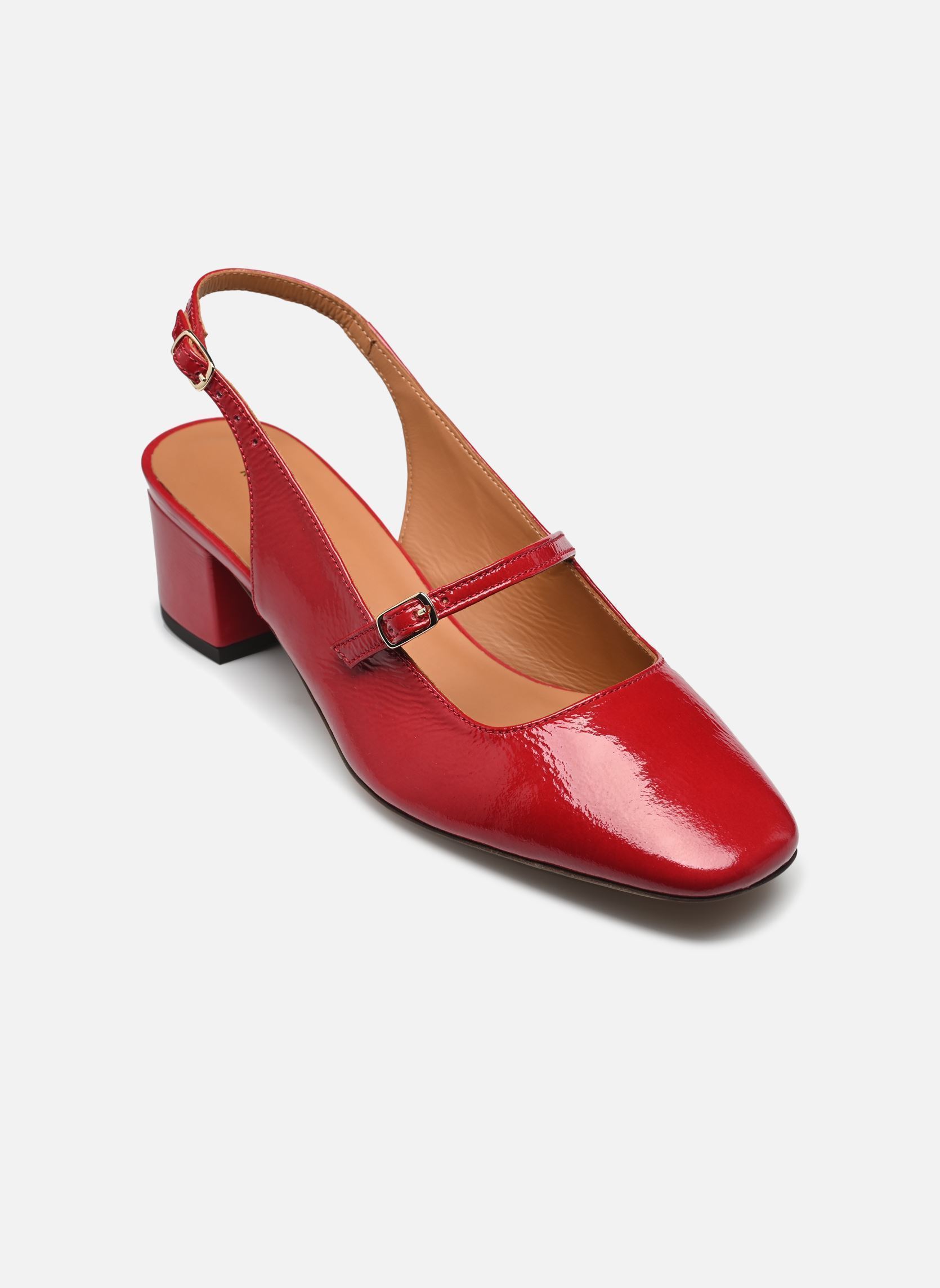 Décolleté con cinturino Babies n°424 - Cuir vernis - Rouge donna rosso Rivecour Décolleté con cinturino Babies n°424 - Cuir vernis - Rouge donna rosso ROUGE