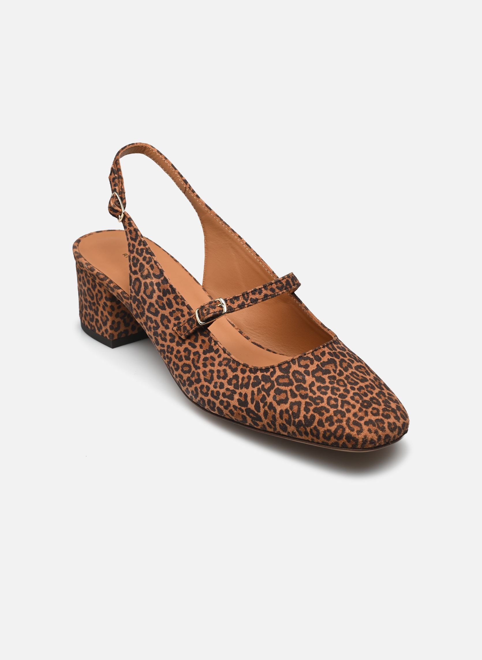 Pumps mit Riemchen Babies n°424 - Cuir imprimé - Léopard damen beige Rivecour Pumps mit Riemchen Babies n°424 - Cuir imprimé - Léopard damen beige LÉOPARD
