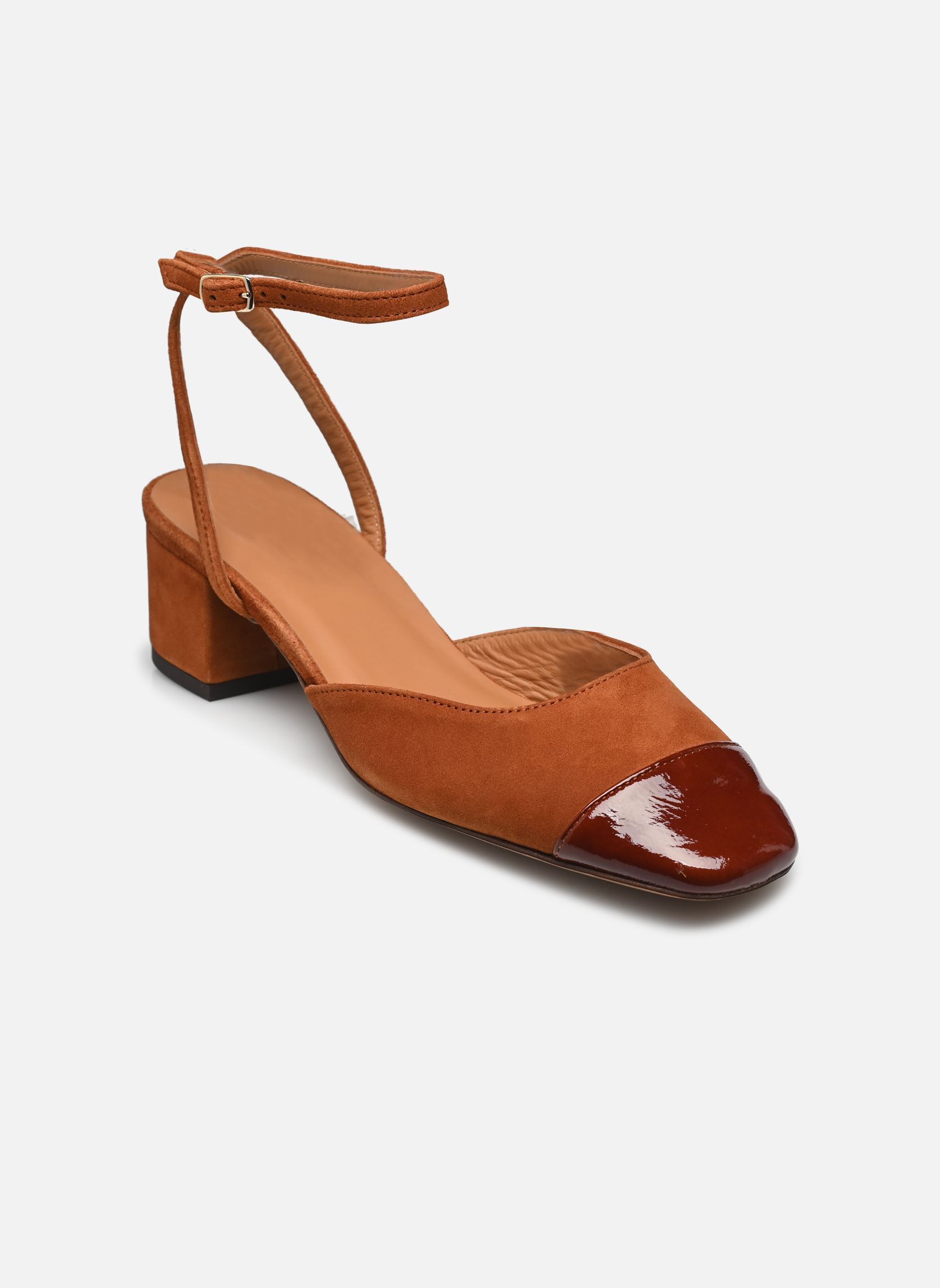 Zapatos de tacón con correas Babies n°429 - Suede - Noisette mujer marrón Rivecour Zapatos de tacón con correas Babies n°429 - Suede - Noisette mujer marrón NOISETTE