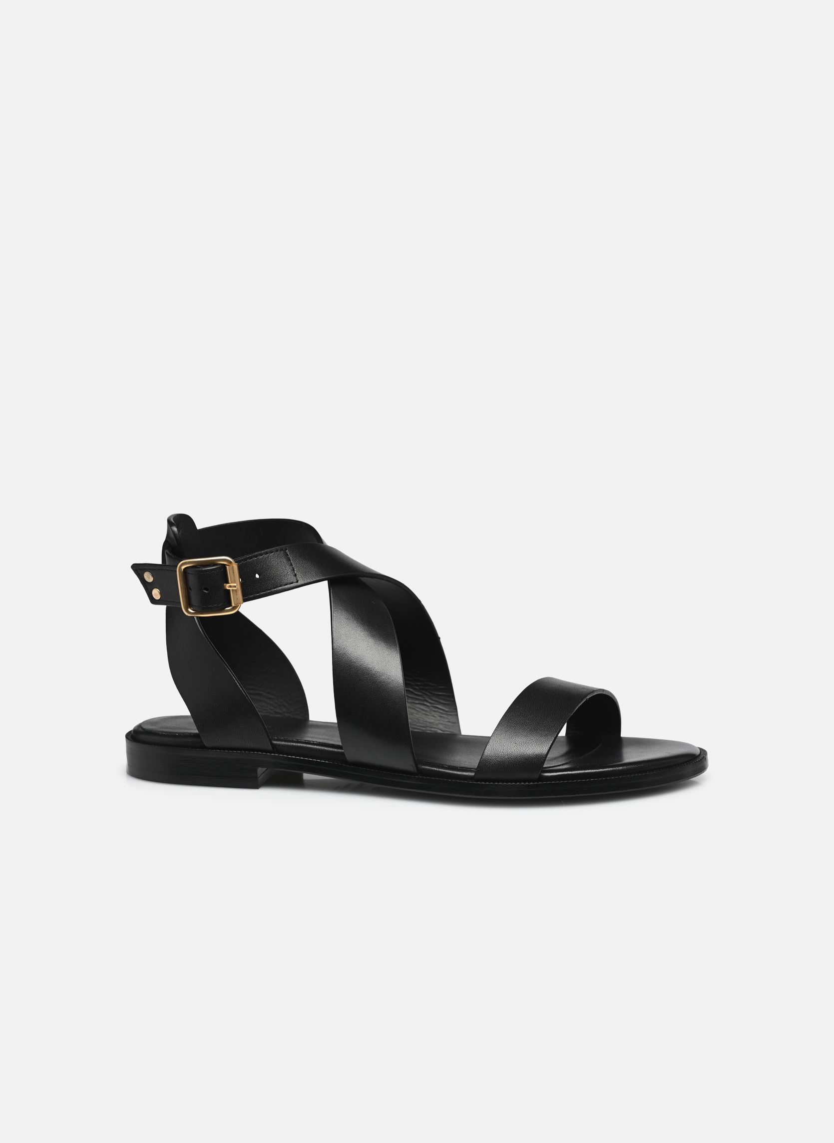 Sandales plates Sandales n°202 - Cuir - Noir femme noir Rivecour Sandales plates Sandales n°202 - Cuir - Noir femme noir NOIR