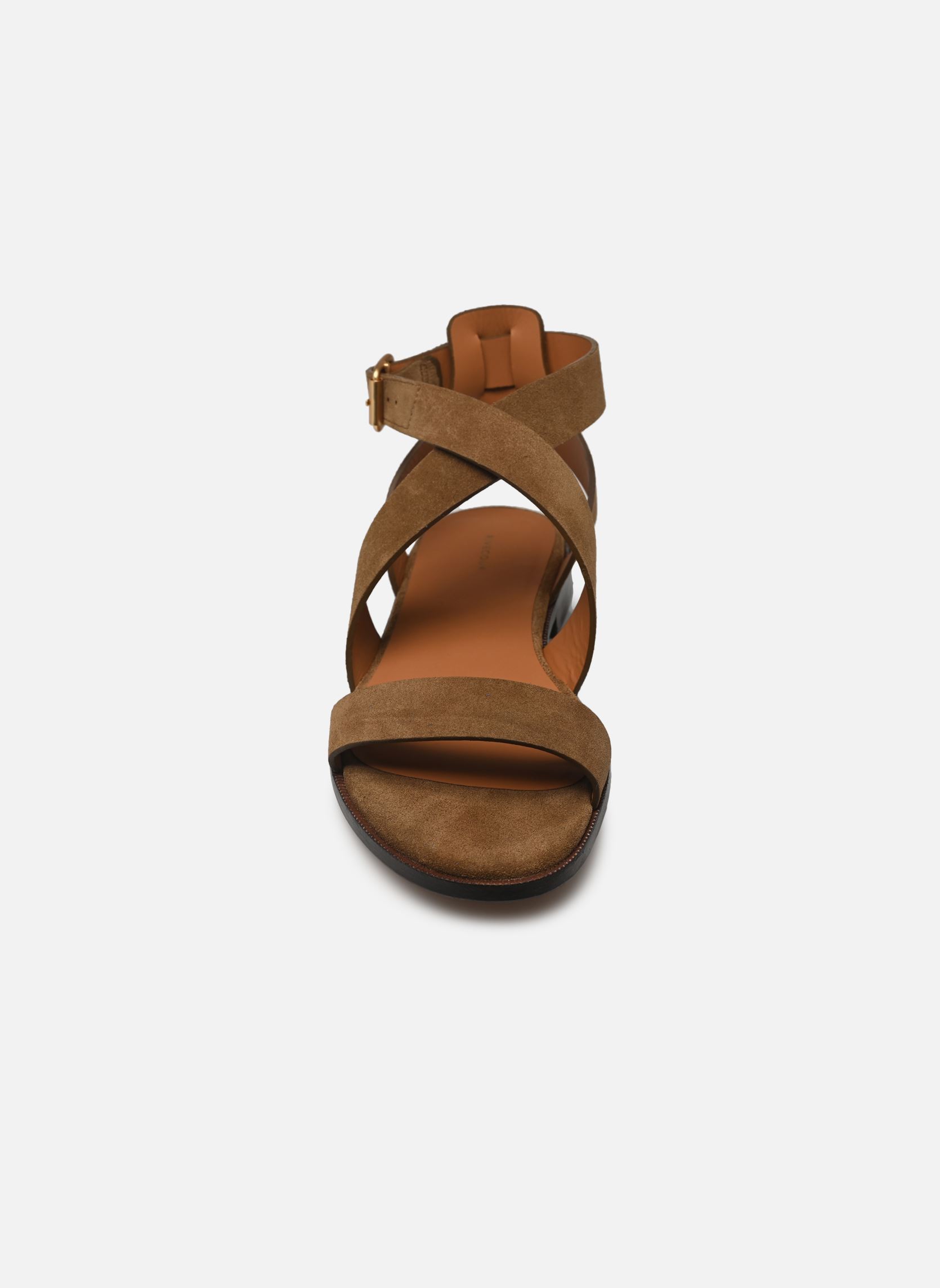 Flache Sandalen Sandales n°202 - Suede - Ecorce damen grün Rivecour Flache Sandalen Sandales n°202 - Suede - Ecorce damen grün ECORCE
