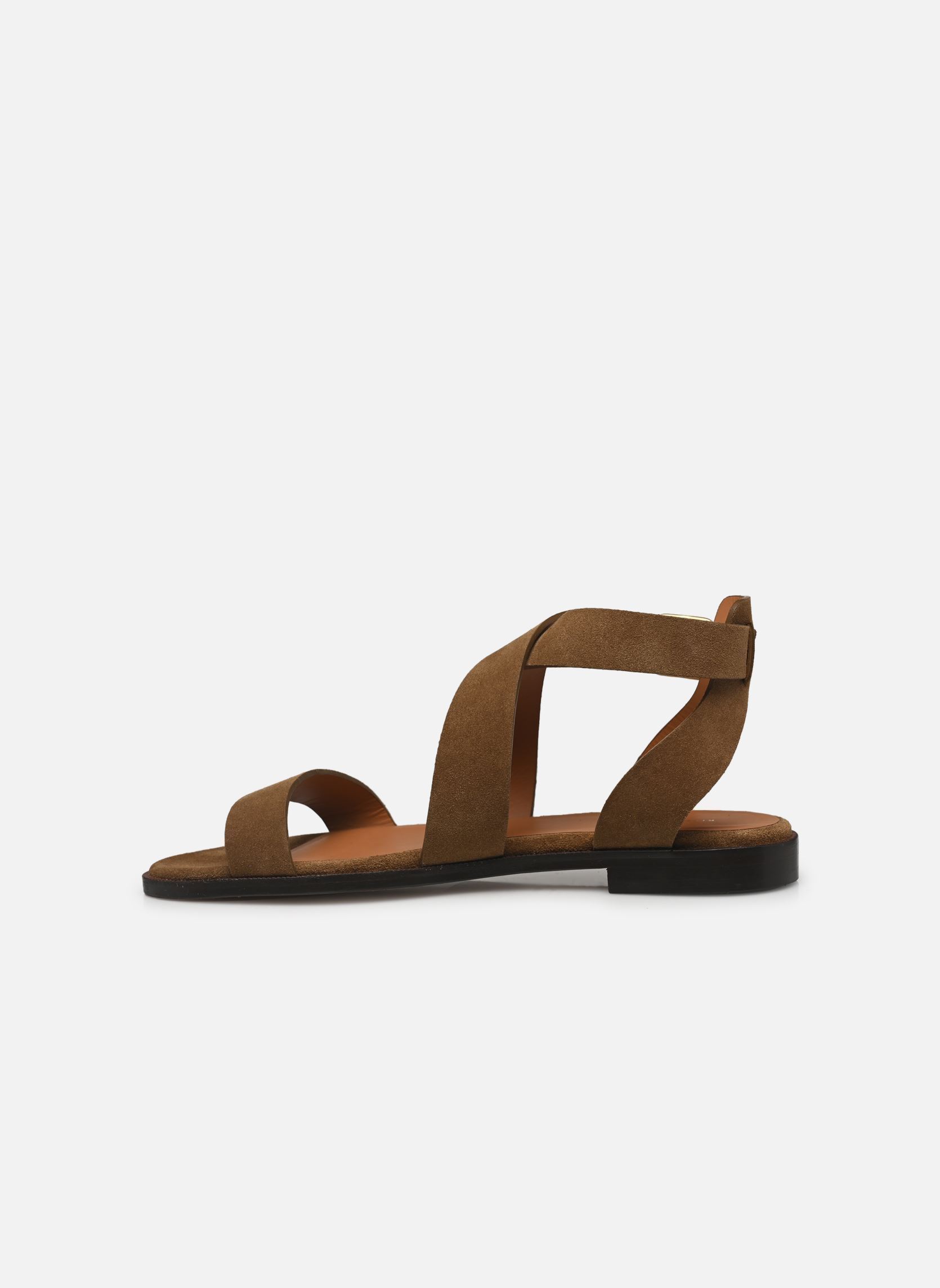 Flache Sandalen Sandales n°202 - Suede - Ecorce damen grün Rivecour Flache Sandalen Sandales n°202 - Suede - Ecorce damen grün ECORCE