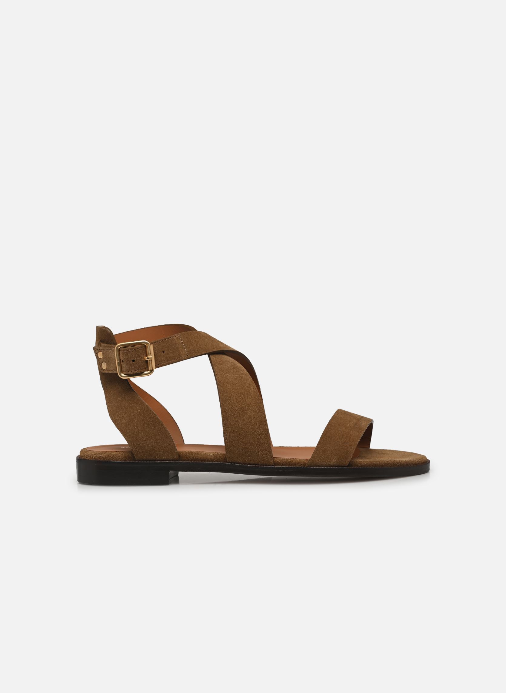 Flache Sandalen Sandales n°202 - Suede - Ecorce damen grün Rivecour Flache Sandalen Sandales n°202 - Suede - Ecorce damen grün ECORCE