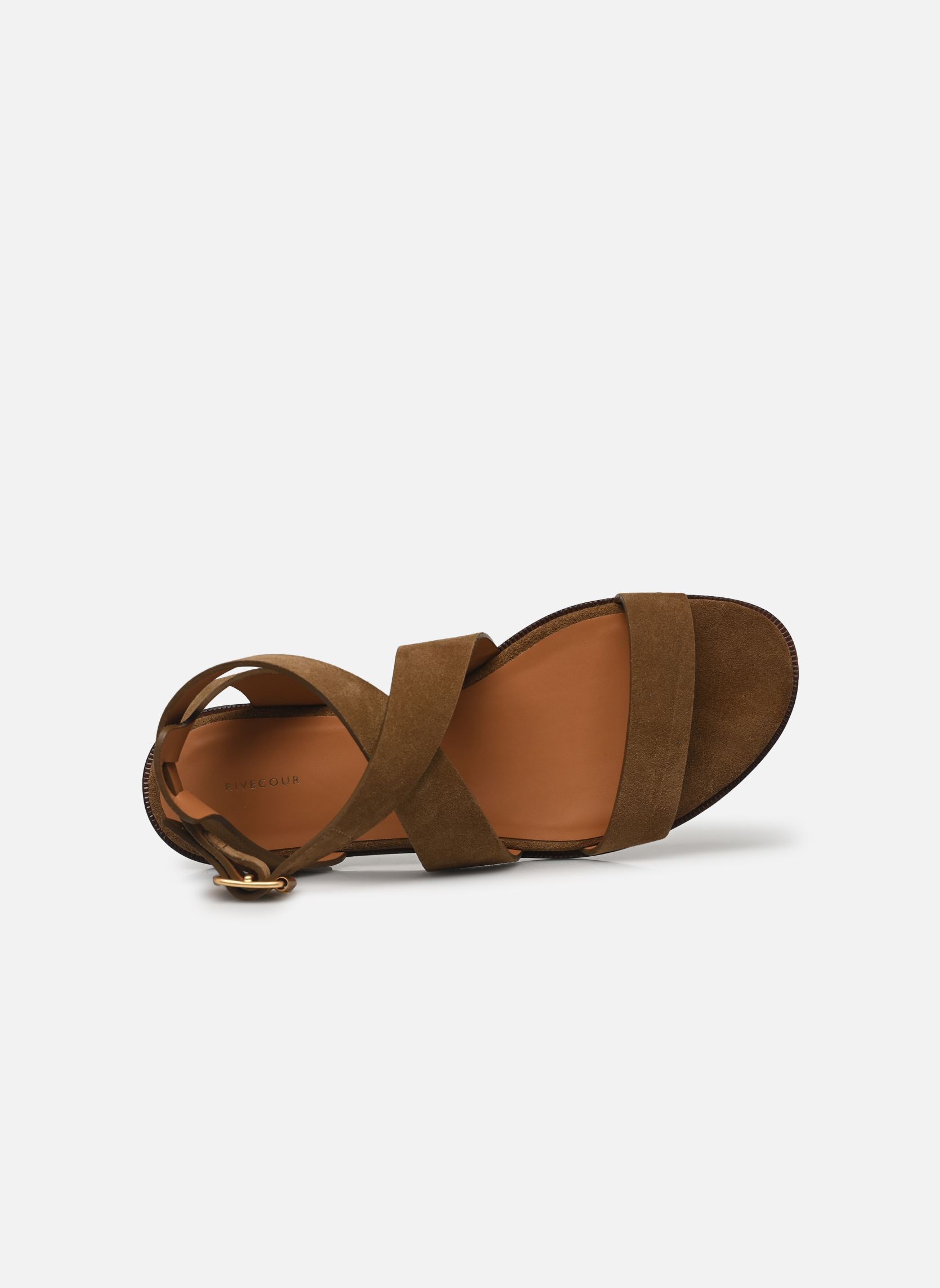 Flache Sandalen Sandales n°202 - Suede - Ecorce damen grün Rivecour Flache Sandalen Sandales n°202 - Suede - Ecorce damen grün ECORCE