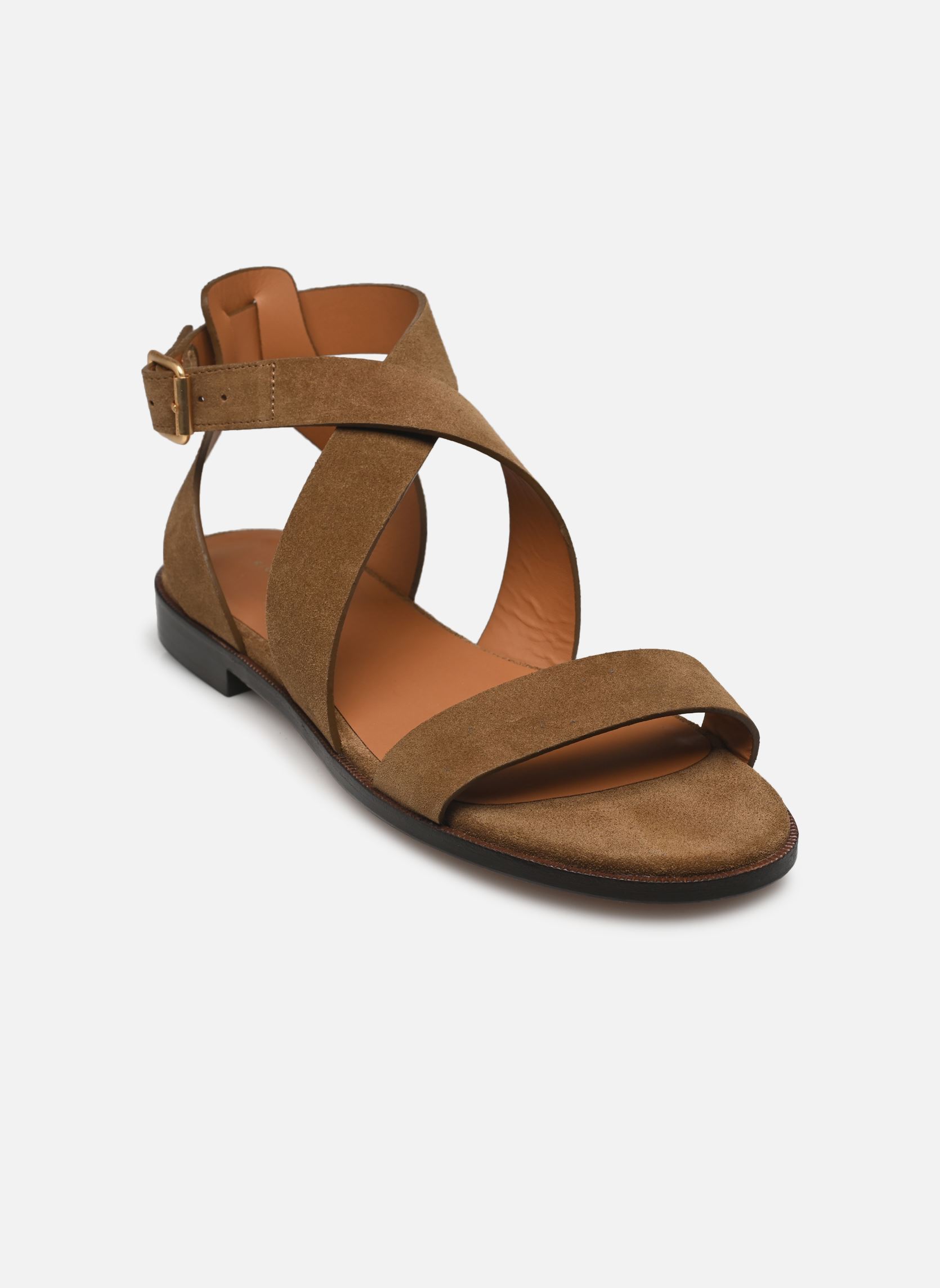 Flache Sandalen Sandales n°202 - Suede - Ecorce damen grün Rivecour Flache Sandalen Sandales n°202 - Suede - Ecorce damen grün ECORCE