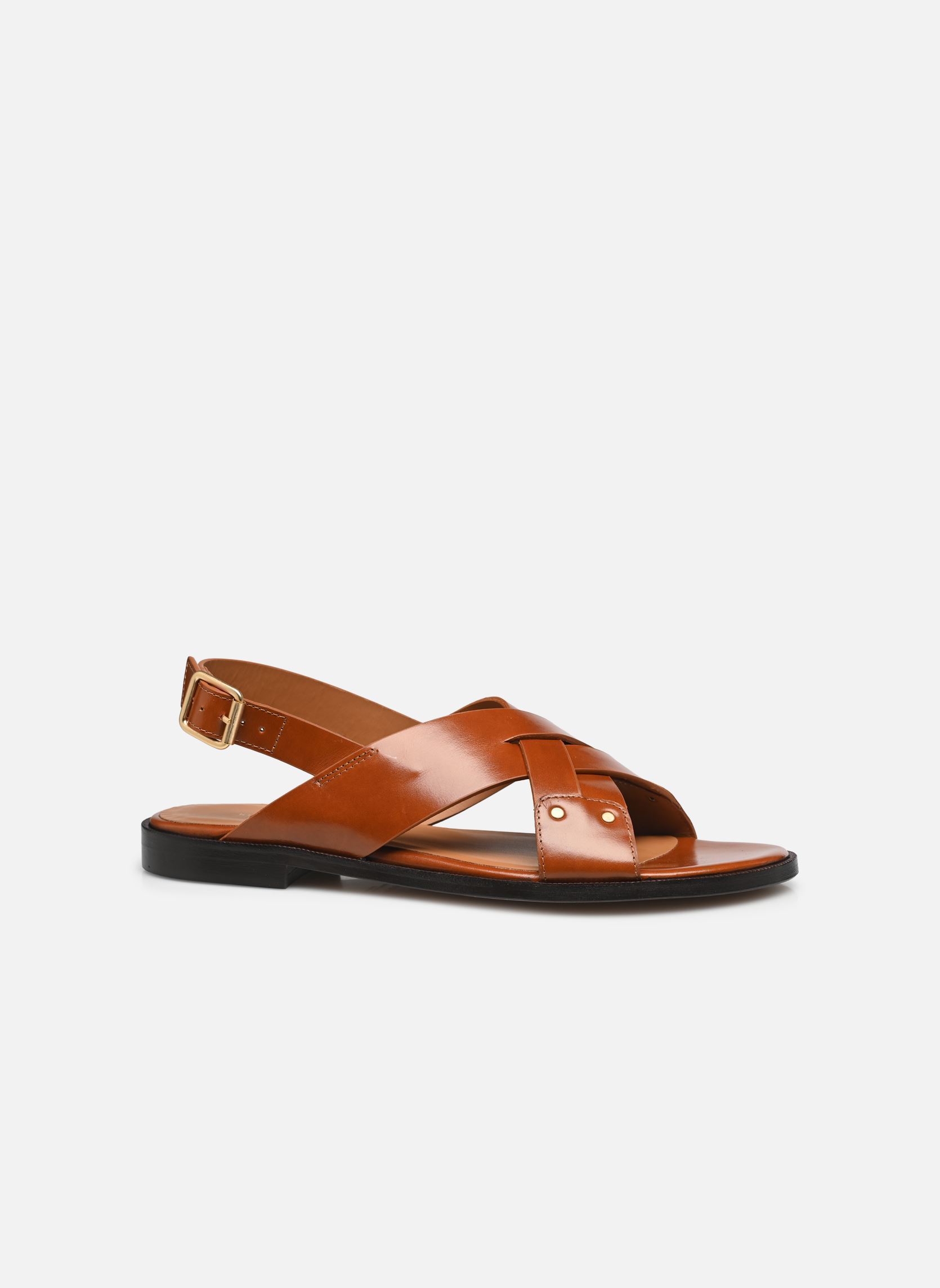 Sandalias planas Sandales n°204 - Cuir - Cognac mujer marrón Rivecour Sandalias planas Sandales n°204 - Cuir - Cognac mujer marrón COGNAC