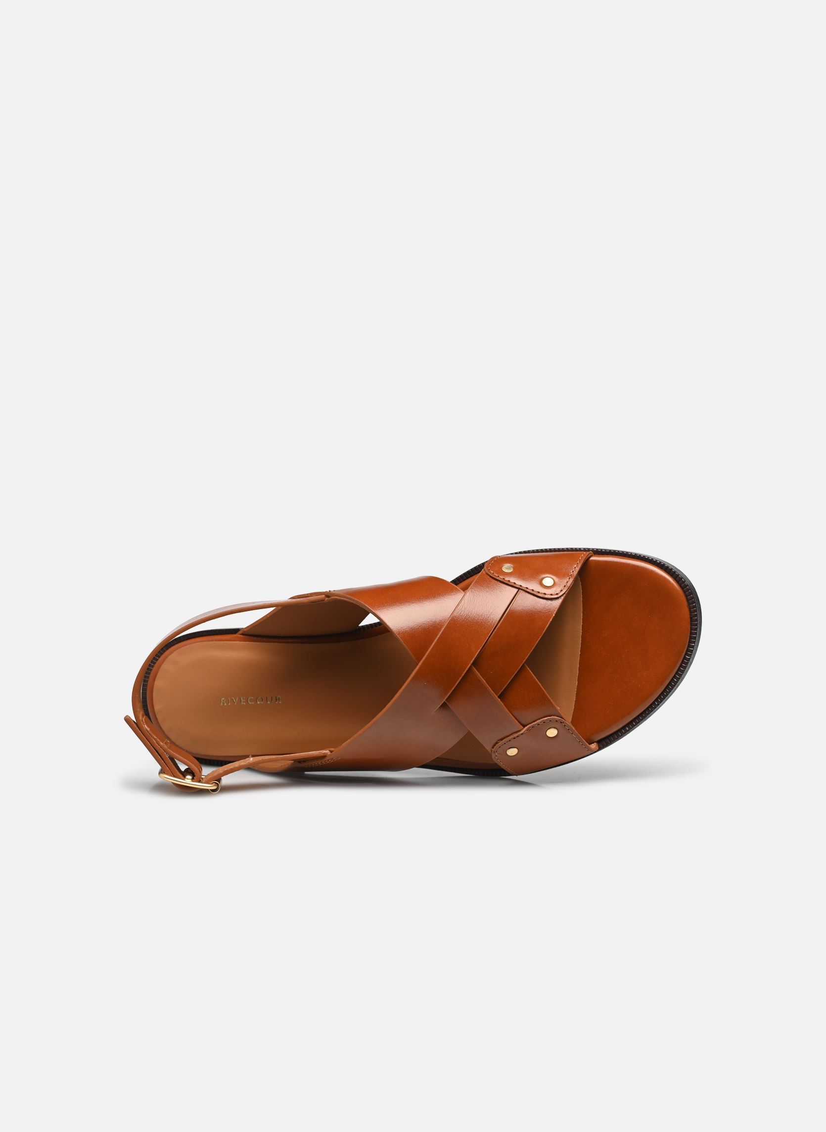 Sandalias planas Sandales n°204 - Cuir - Cognac mujer marrón Rivecour Sandalias planas Sandales n°204 - Cuir - Cognac mujer marrón COGNAC