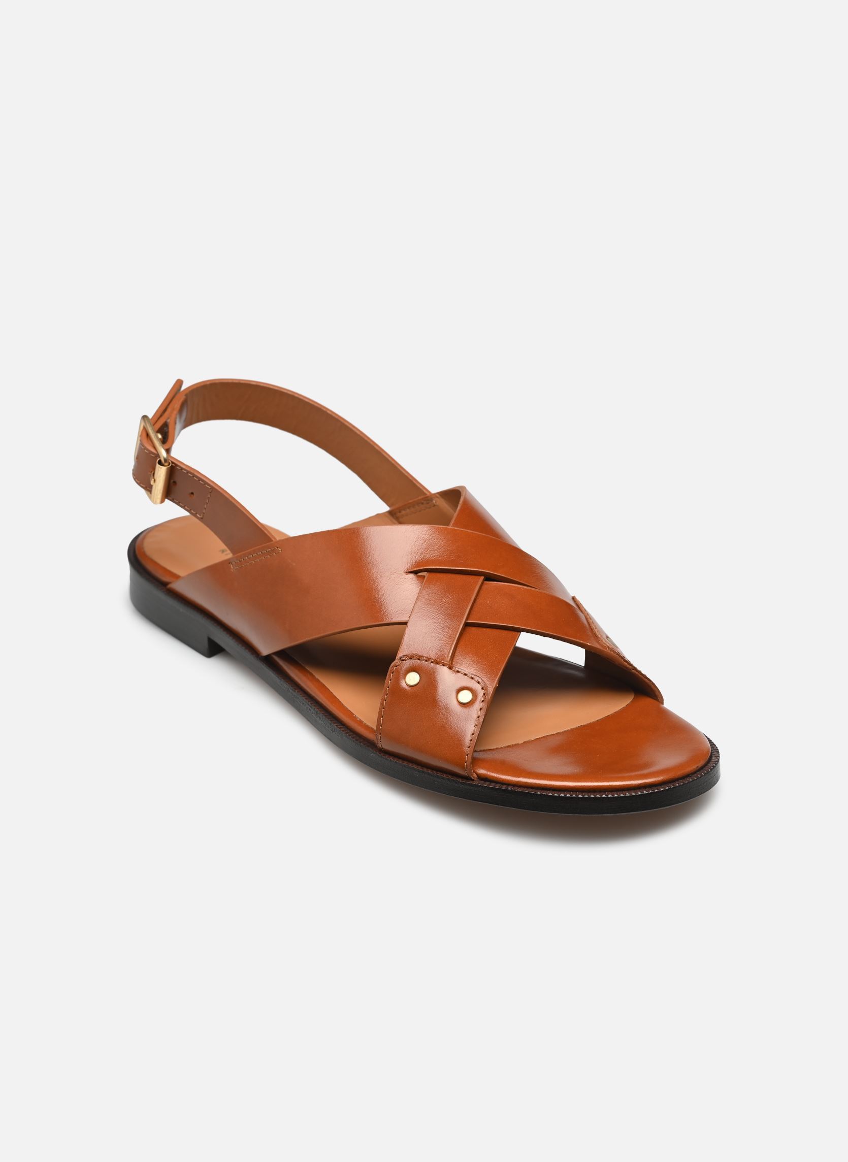 Sandalias planas Sandales n°204 - Cuir - Cognac mujer marrón Rivecour Sandalias planas Sandales n°204 - Cuir - Cognac mujer marrón COGNAC