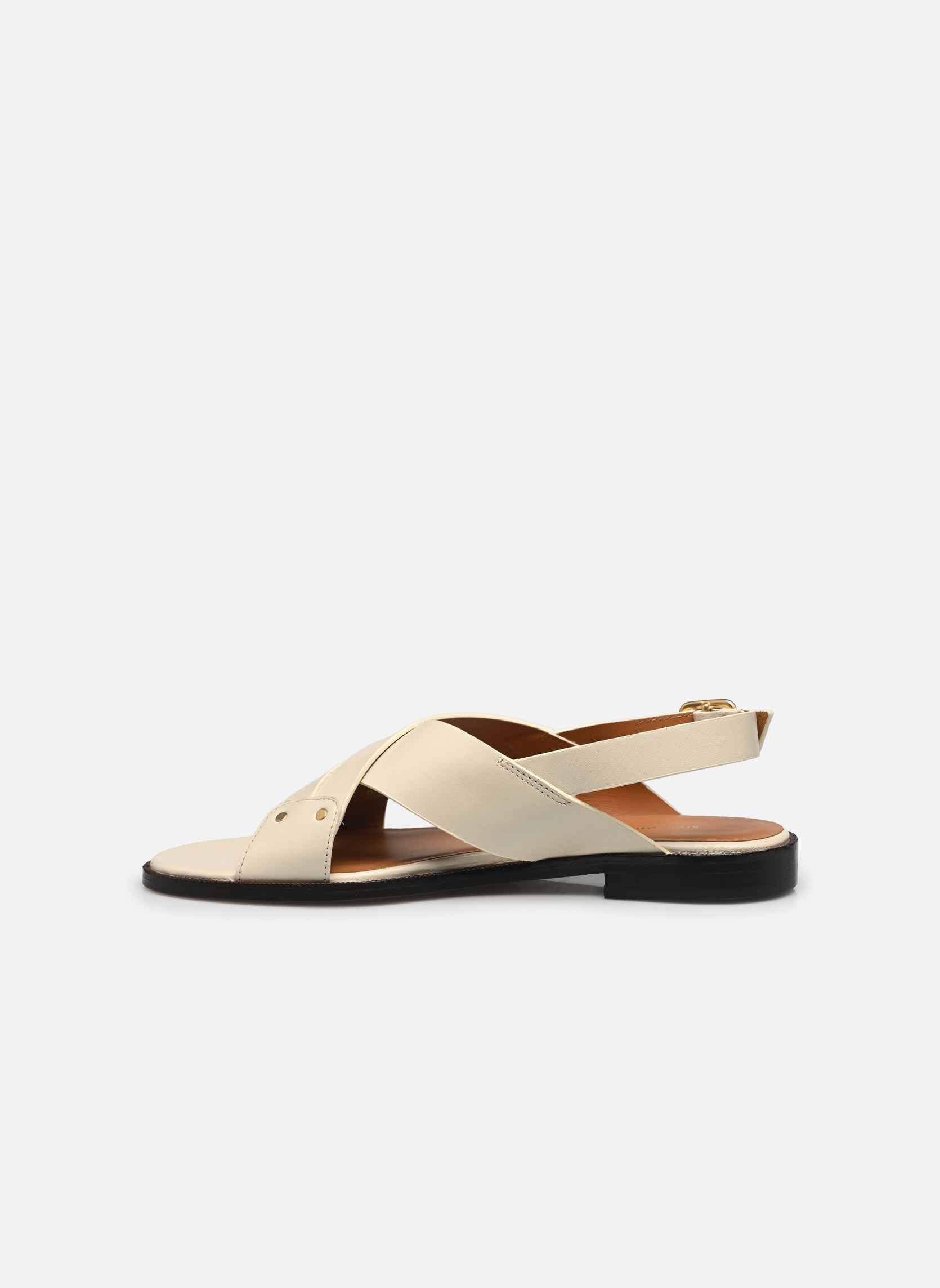 Sandales plates Sandales n°204 - Cuir nappa - Blanc cass femme blanc Rivecour Sandales plates Sandales n°204 - Cuir nappa - Blanc cass femme blanc BLANC CASSÉ