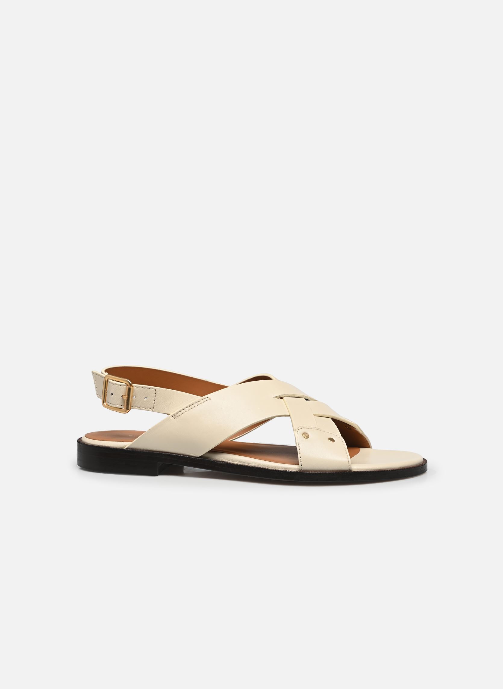 Sandales plates Sandales n°204 - Cuir nappa - Blanc cass femme blanc Rivecour Sandales plates Sandales n°204 - Cuir nappa - Blanc cass femme blanc BLANC CASSÉ