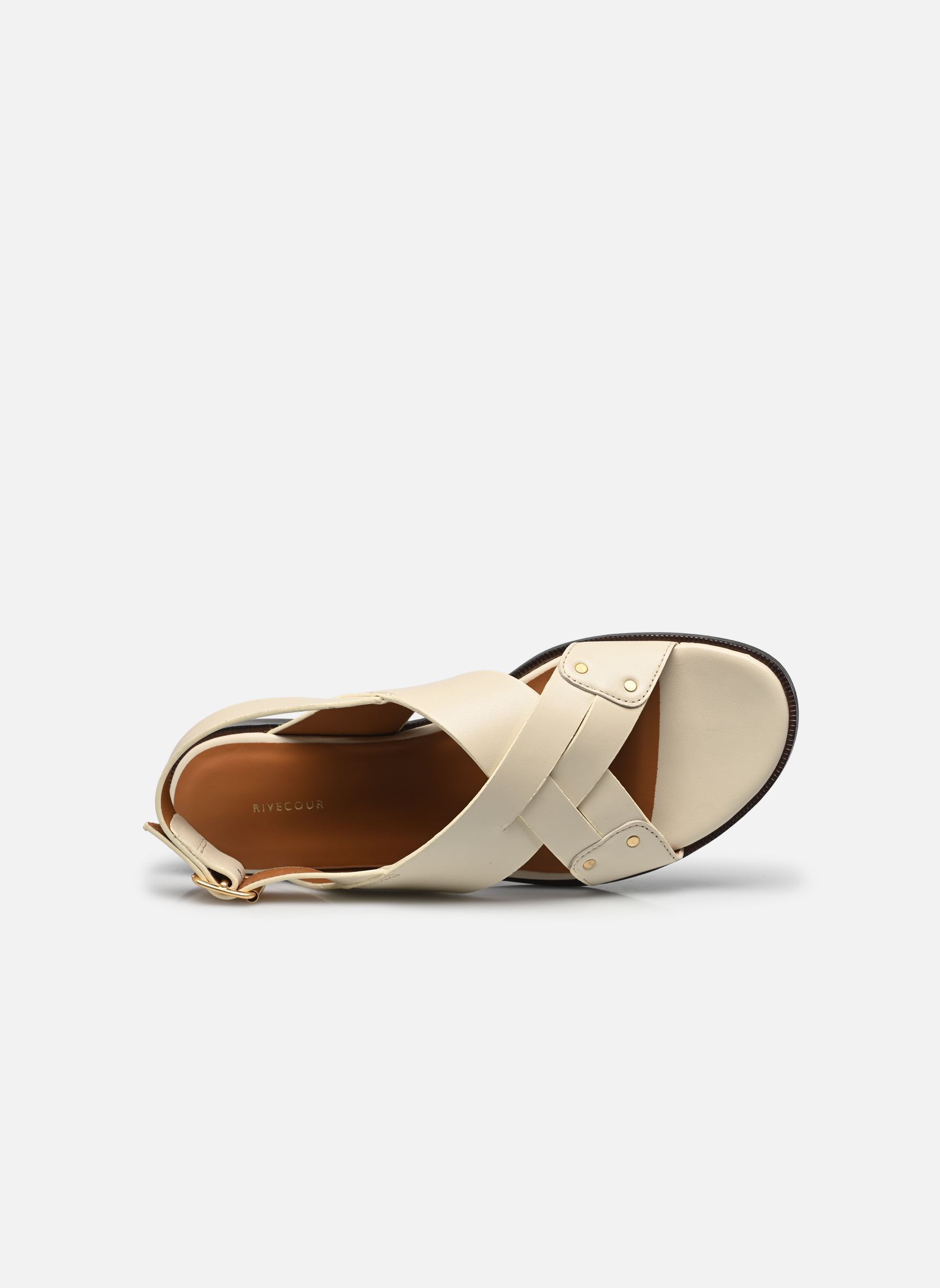 Sandales plates Sandales n°204 - Cuir nappa - Blanc cass femme blanc Rivecour Sandales plates Sandales n°204 - Cuir nappa - Blanc cass femme blanc BLANC CASSÉ