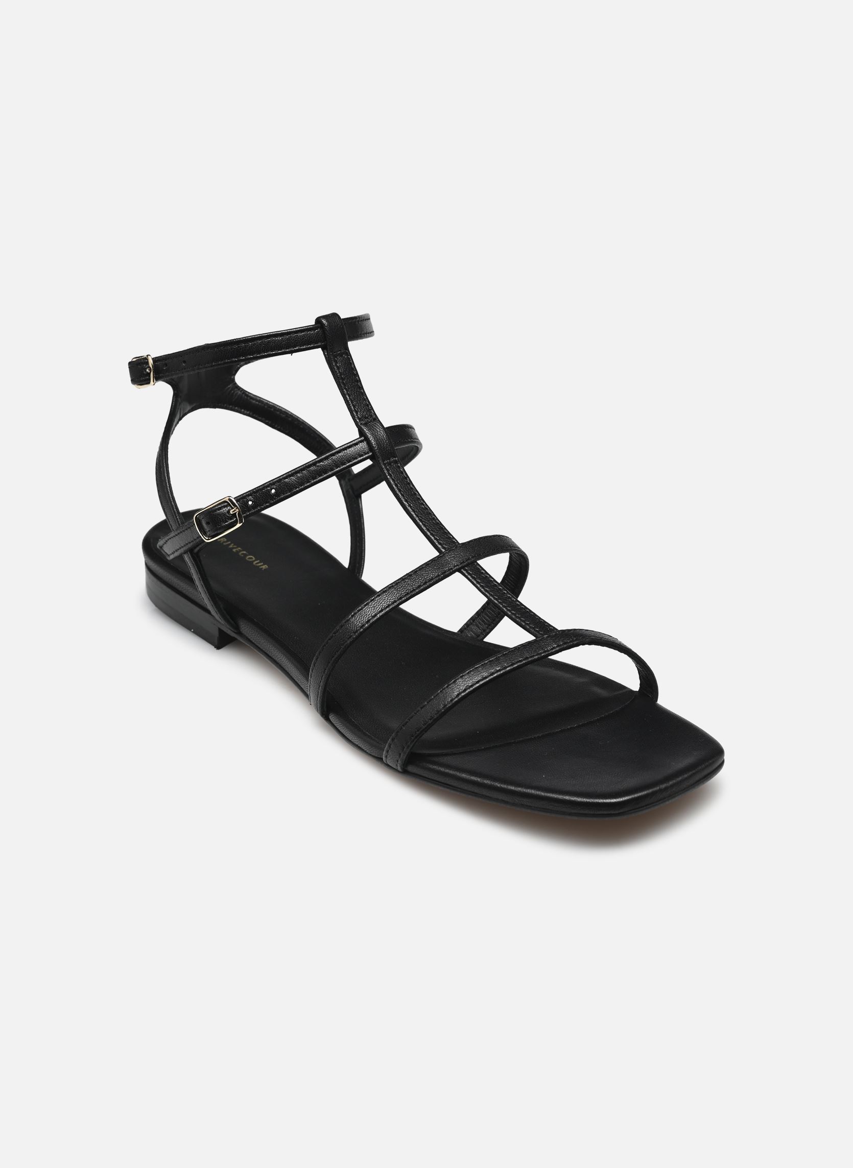 Sandali piatti Sandales n°210 - Cuir - Noir donna nero Rivecour Sandali piatti Sandales n°210 - Cuir - Noir donna nero NOIR