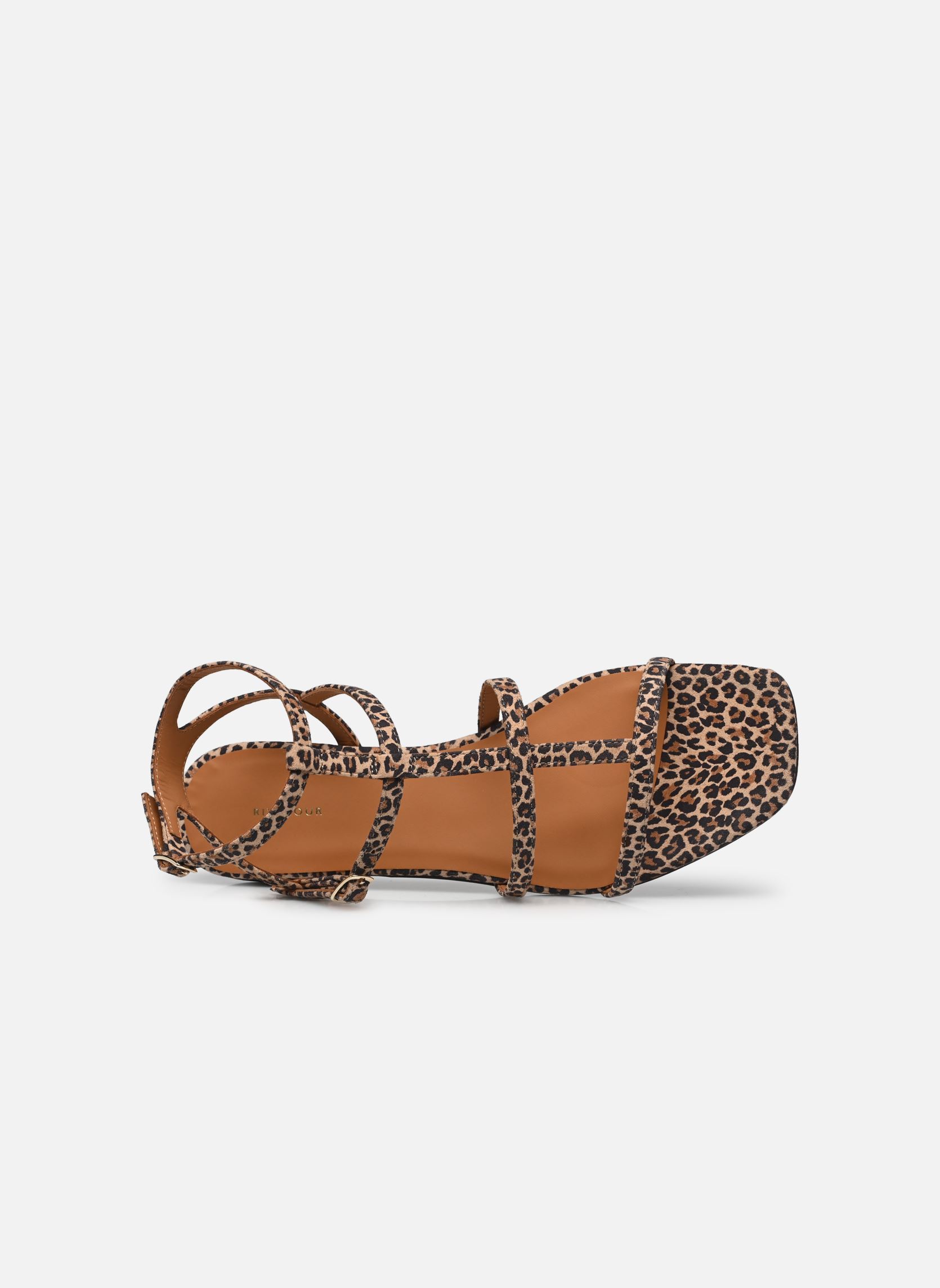 Flache Sandalen Sandales n°210 - Cuir imprimé - Léopard damen beige Rivecour Flache Sandalen Sandales n°210 - Cuir imprimé - Léopard damen beige LÉOPARD