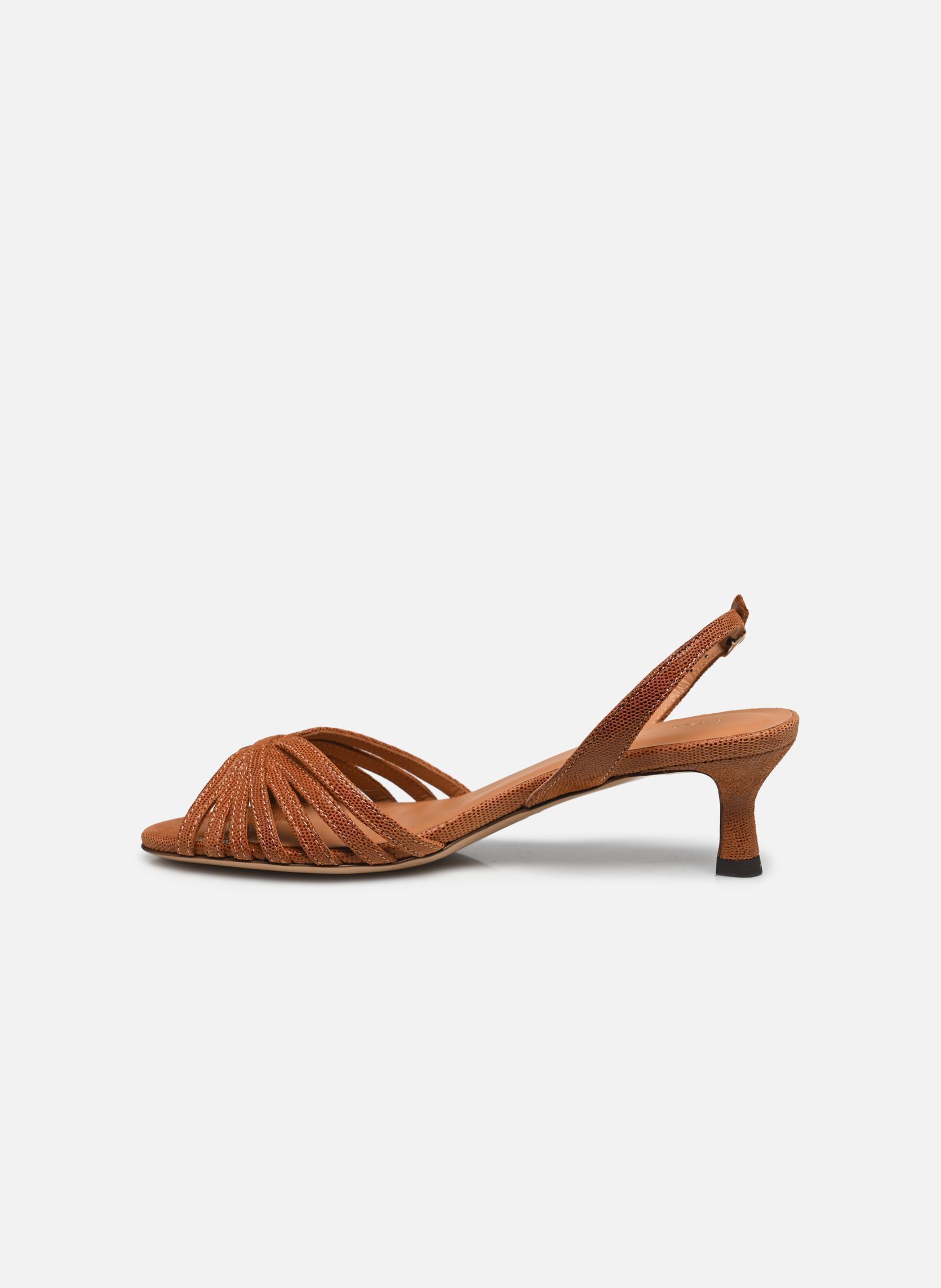 Sandales Sandales n°460 - Cuir imprimé façon léza femme marron Rivecour Sandales Sandales n°460 - Cuir imprimé façon léza femme marron COGNAC