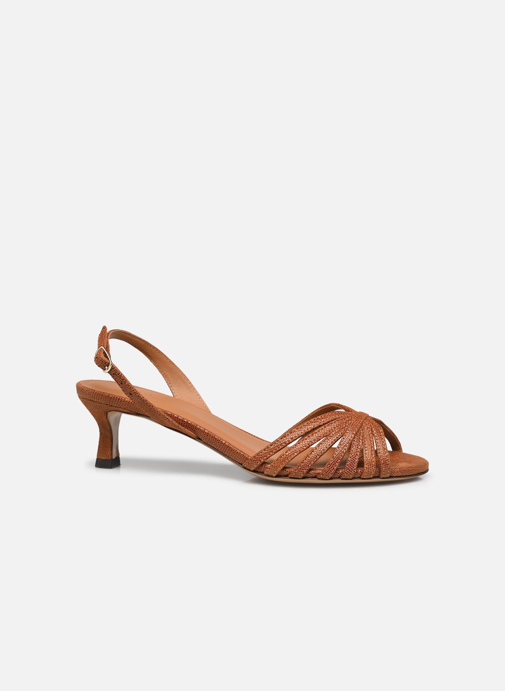 Sandales Sandales n°460 - Cuir imprimé façon léza femme marron Rivecour Sandales Sandales n°460 - Cuir imprimé façon léza femme marron COGNAC
