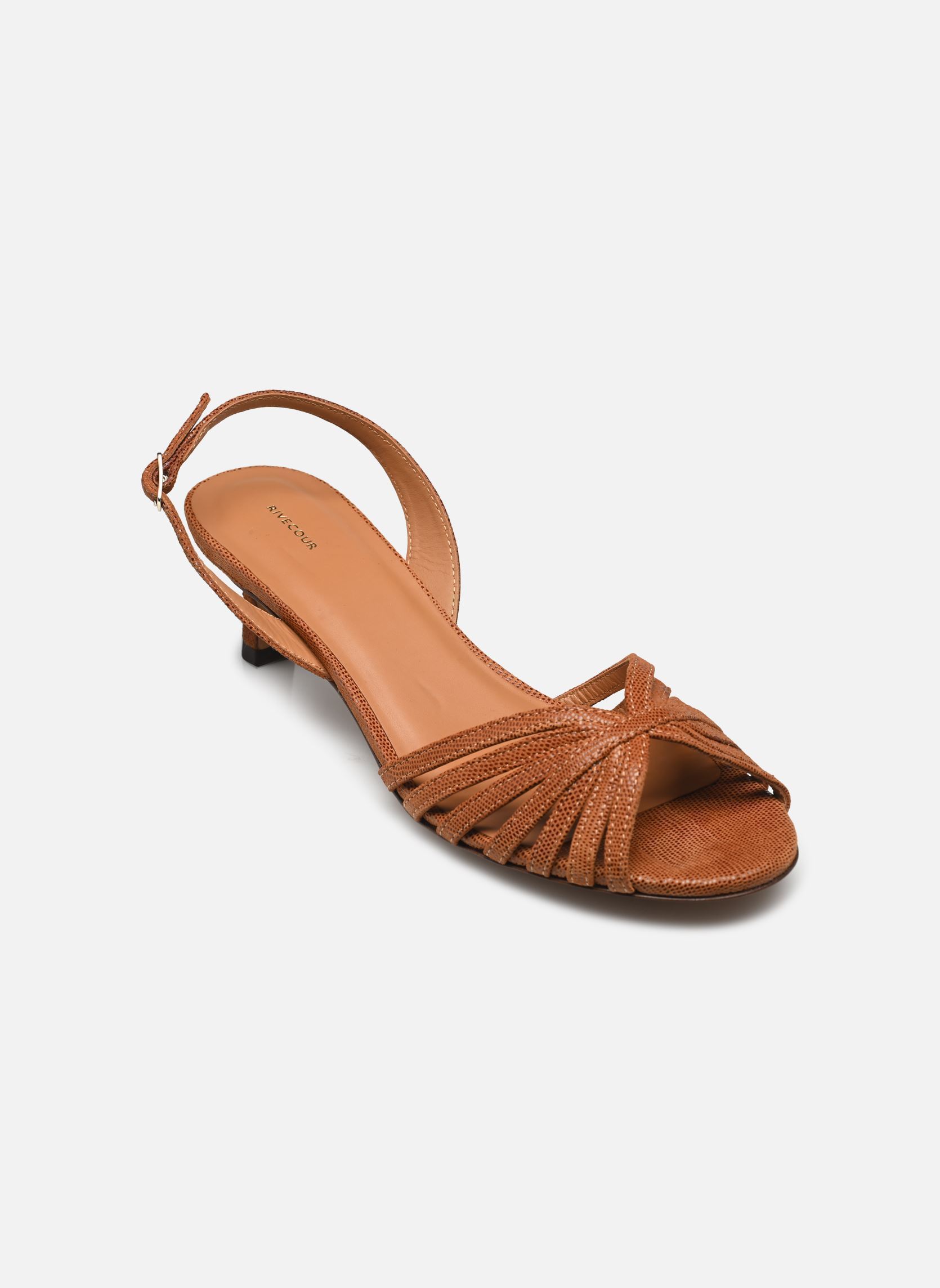 Sandales Sandales n°460 - Cuir imprimé façon léza femme marron Rivecour Sandales Sandales n°460 - Cuir imprimé façon léza femme marron COGNAC