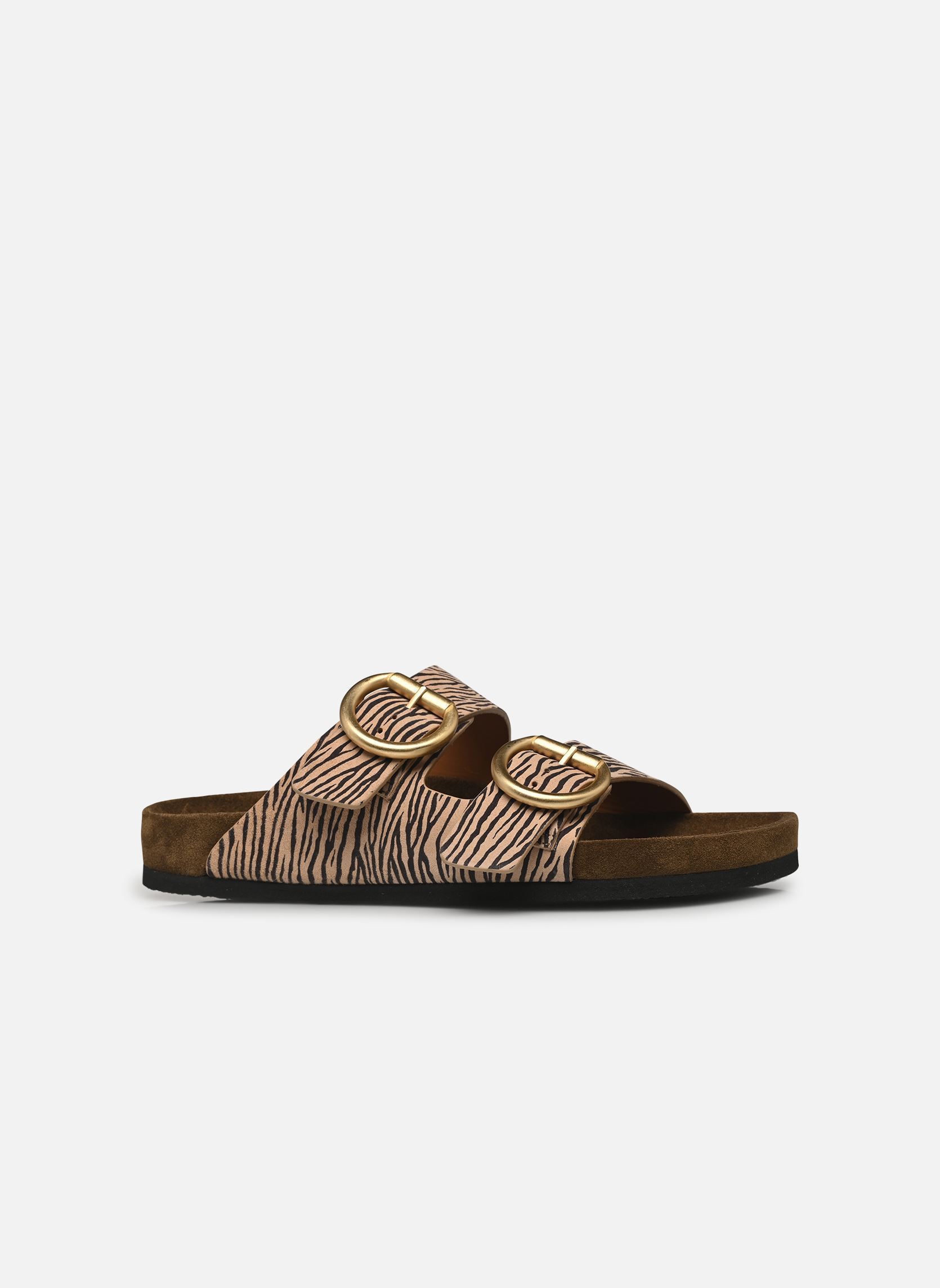 Zuecos y mules Mules n°62 - Cuir imprimé - Zèbre clair mujer multicolor Rivecour Zuecos y mules Mules n°62 - Cuir imprimé - Zèbre clair mujer multicolor ZÈBRE CLAIR