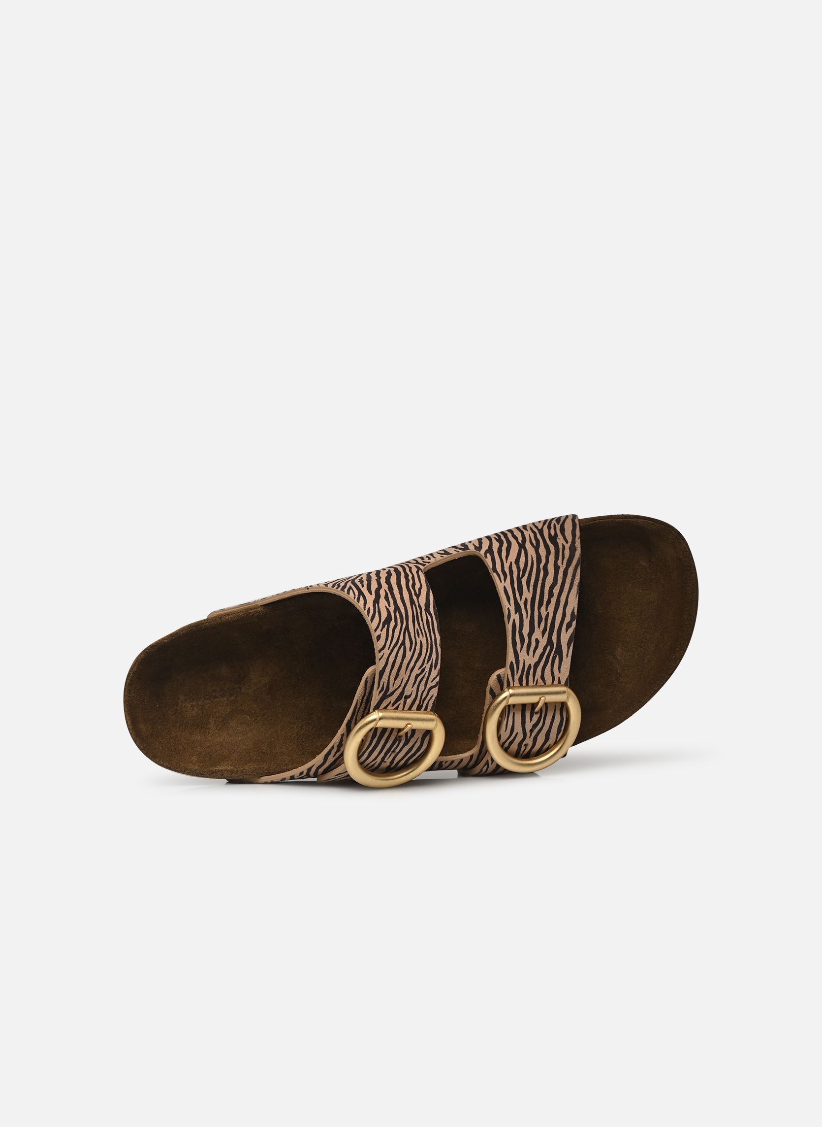 Zuecos y mules Mules n°62 - Cuir imprimé - Zèbre clair mujer multicolor Rivecour Zuecos y mules Mules n°62 - Cuir imprimé - Zèbre clair mujer multicolor ZÈBRE CLAIR