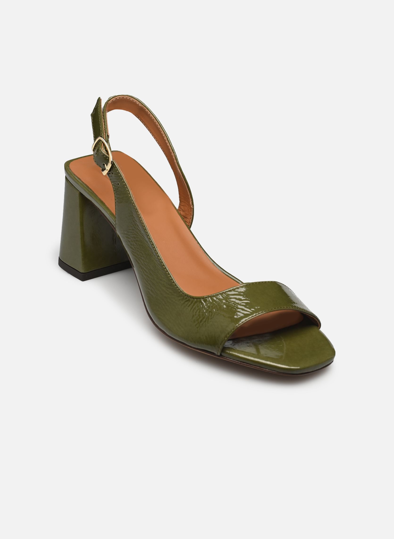 Sandalen Sandales n°674 - Cuir vernis - Kaki damen grün Rivecour Sandalen Sandales n°674 - Cuir vernis - Kaki damen grün KAKI