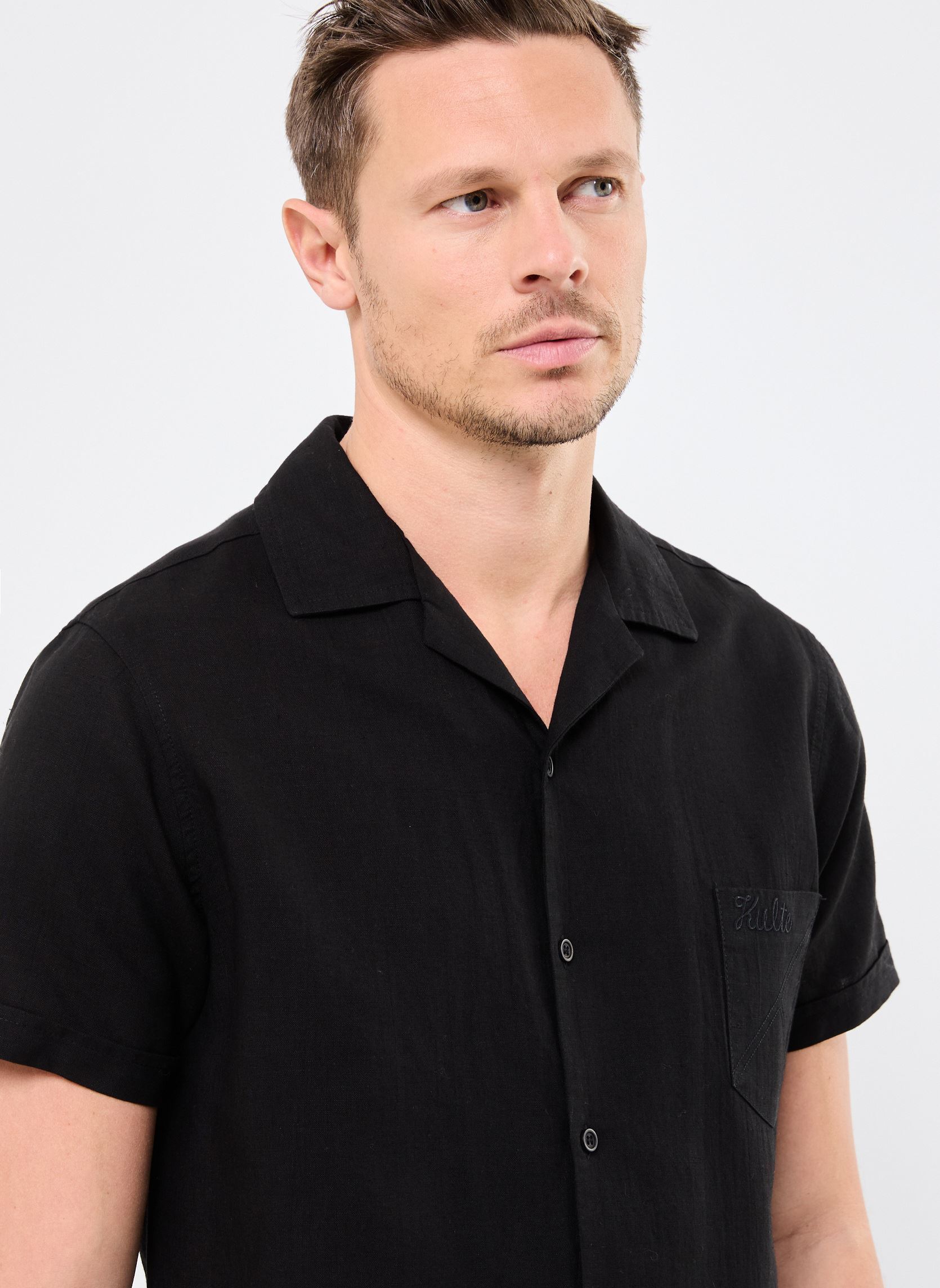 Chemises SHIRT LIN homme noir Kulte Chemises SHIRT LIN homme noir BLACK