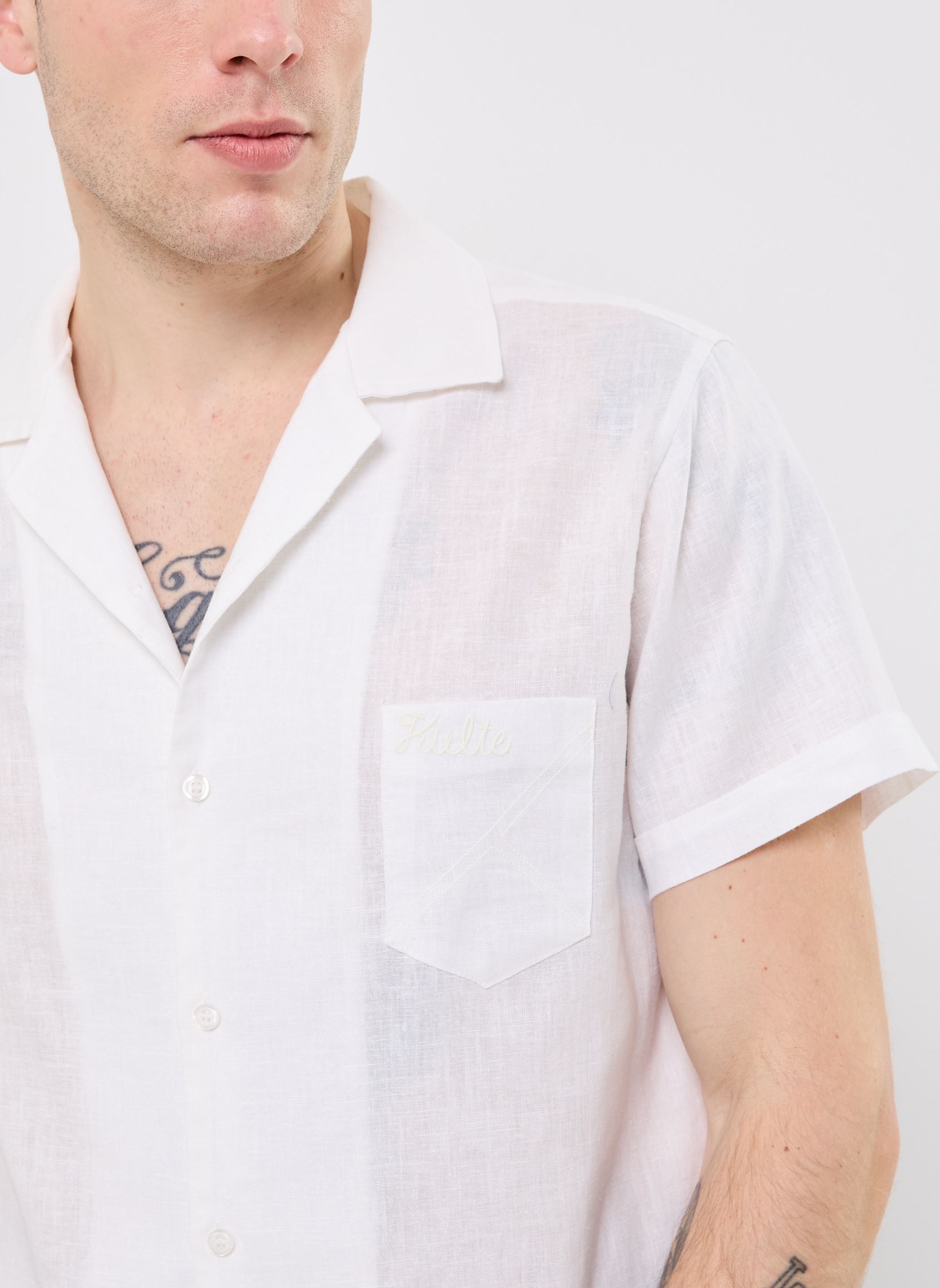 Chemises SHIRT LIN homme blanc Kulte Chemises SHIRT LIN homme blanc OFF WHITE