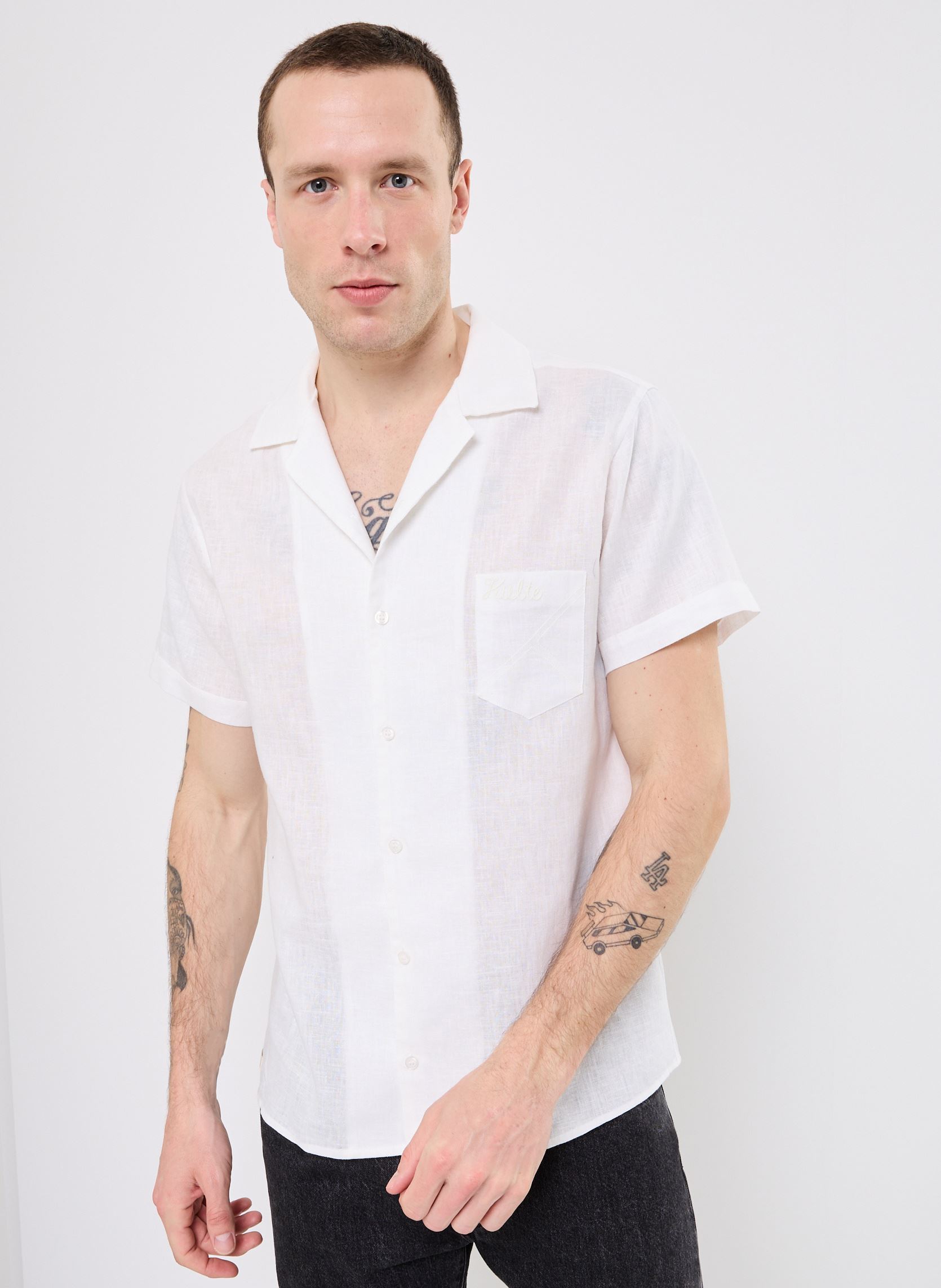 Chemises SHIRT LIN homme blanc Kulte Chemises SHIRT LIN homme blanc OFF WHITE