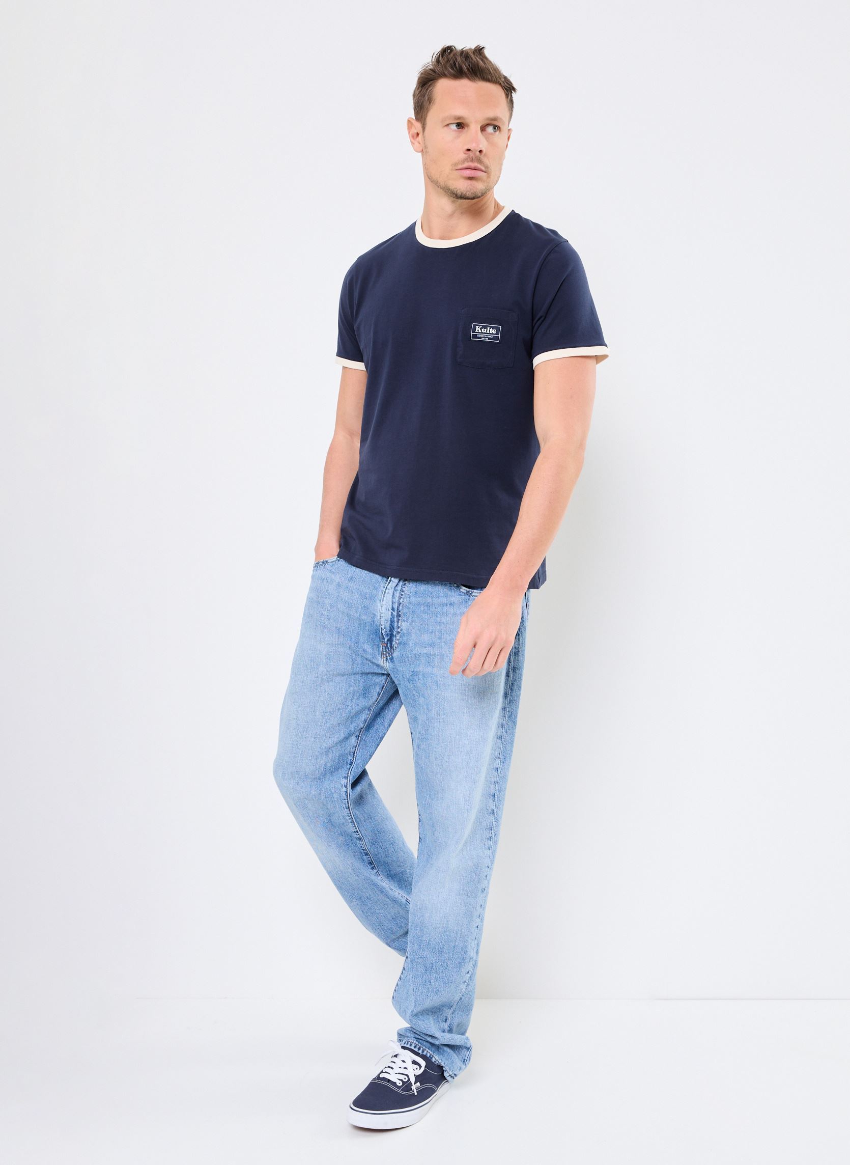 Tee-shirts manches courtes TS SMART POCKET homme bleu Kulte Tee-shirts manches courtes TS SMART POCKET homme bleu NAVY