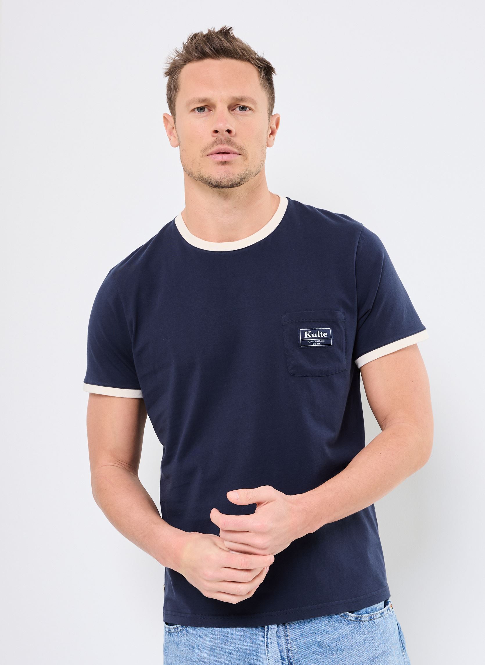 Tee-shirts manches courtes TS SMART POCKET homme bleu Kulte Tee-shirts manches courtes TS SMART POCKET homme bleu NAVY
