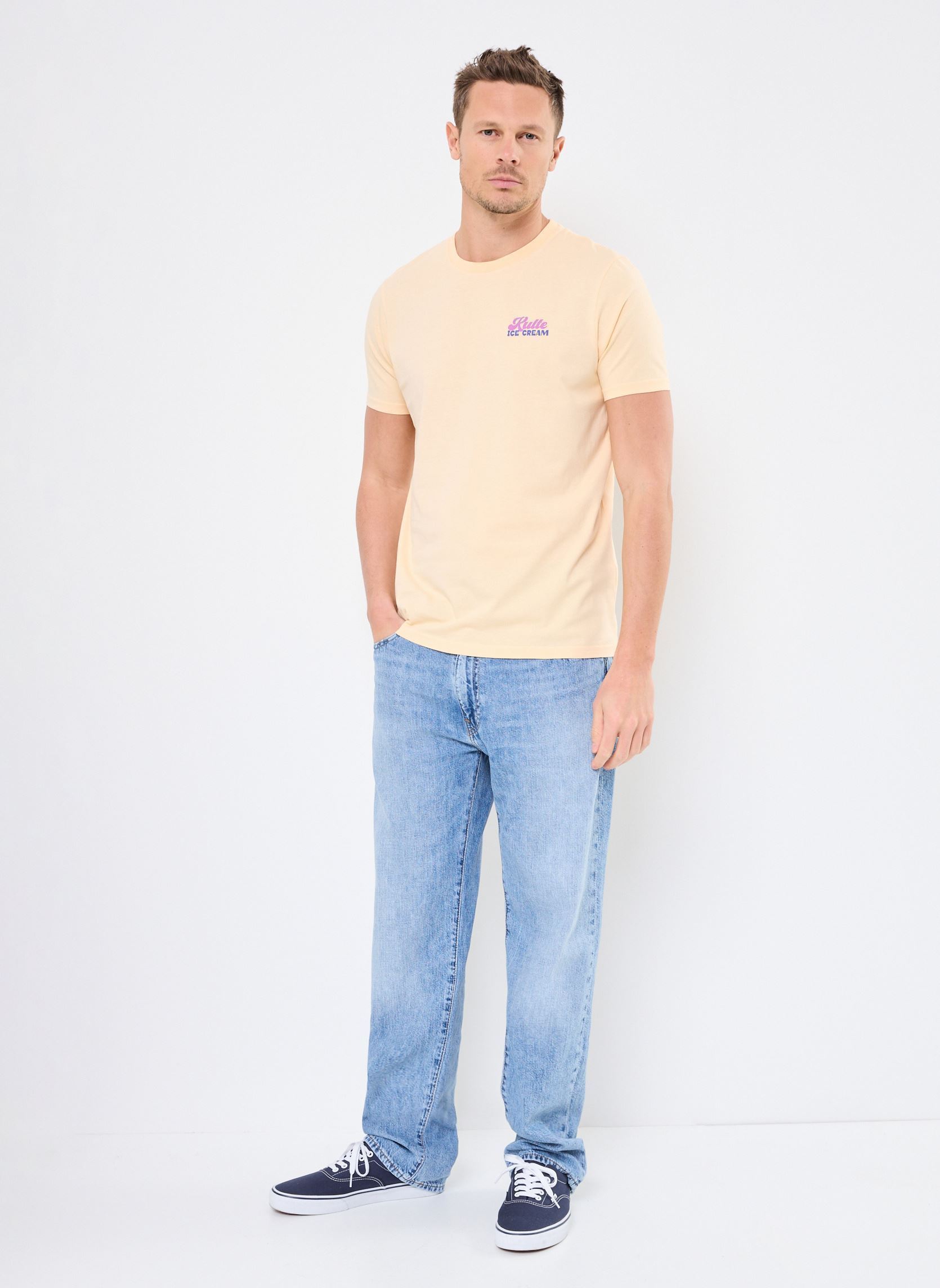 Tee-shirts manches courtes TS ICE CREAM homme orange Kulte Tee-shirts manches courtes TS ICE CREAM homme orange APRICOT