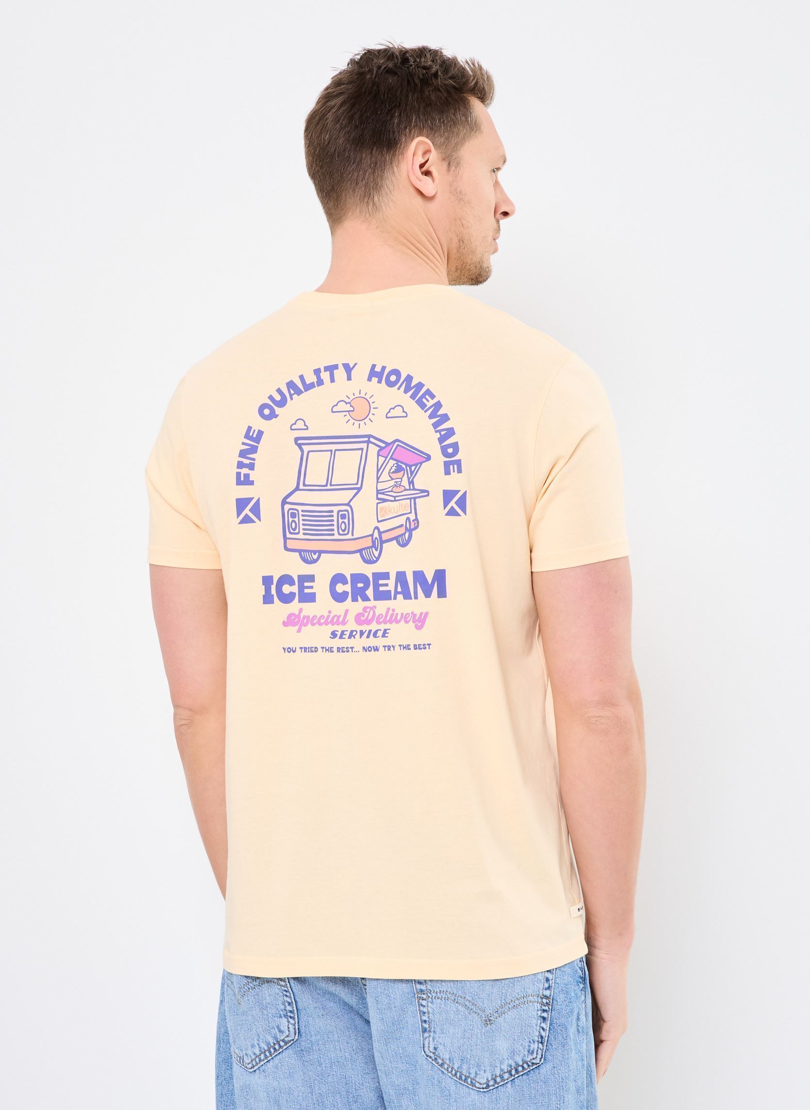 Tee-shirts manches courtes TS ICE CREAM homme orange Kulte Tee-shirts manches courtes TS ICE CREAM homme orange APRICOT