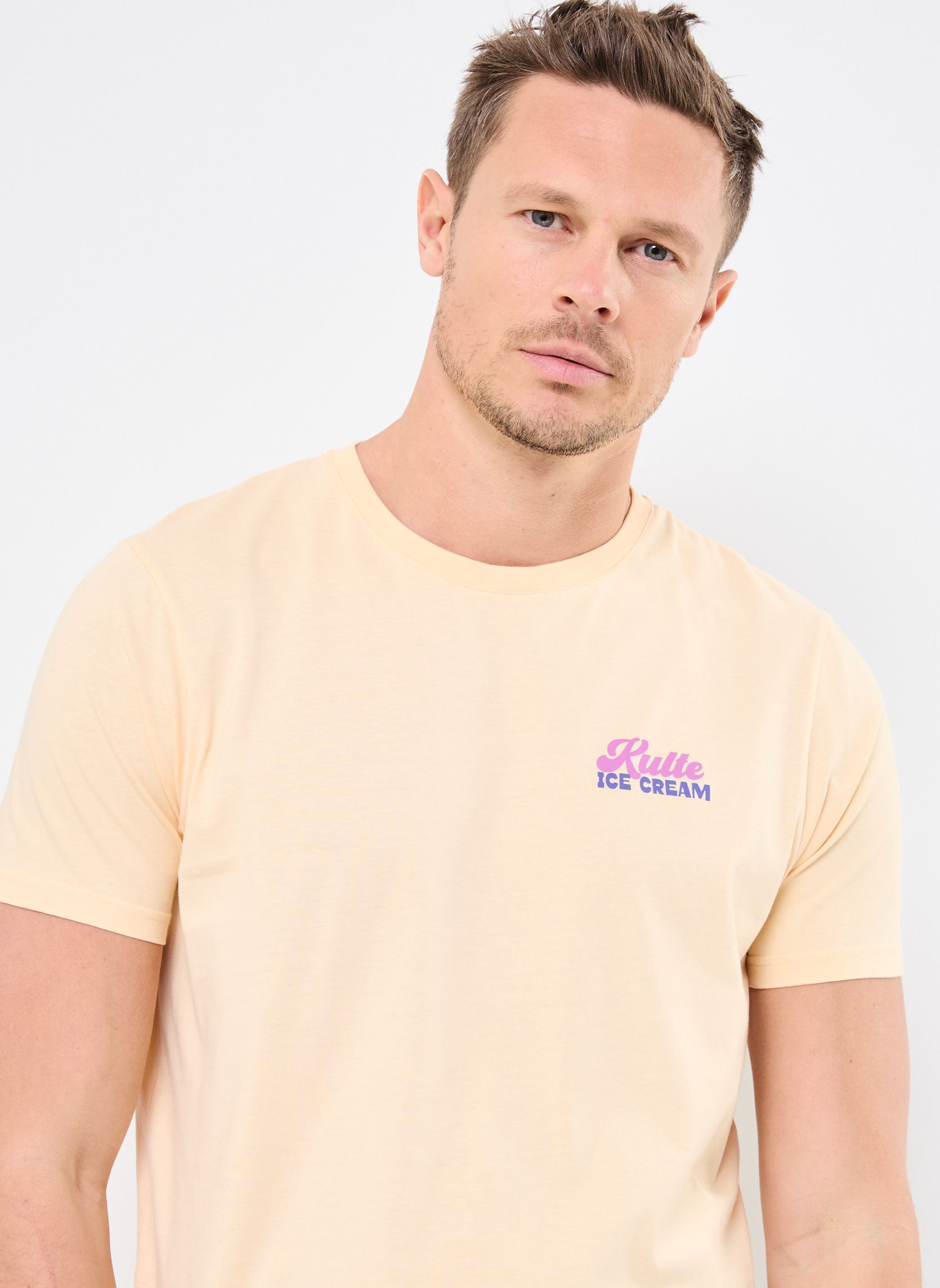 Tee-shirts manches courtes TS ICE CREAM homme orange Kulte Tee-shirts manches courtes TS ICE CREAM homme orange APRICOT