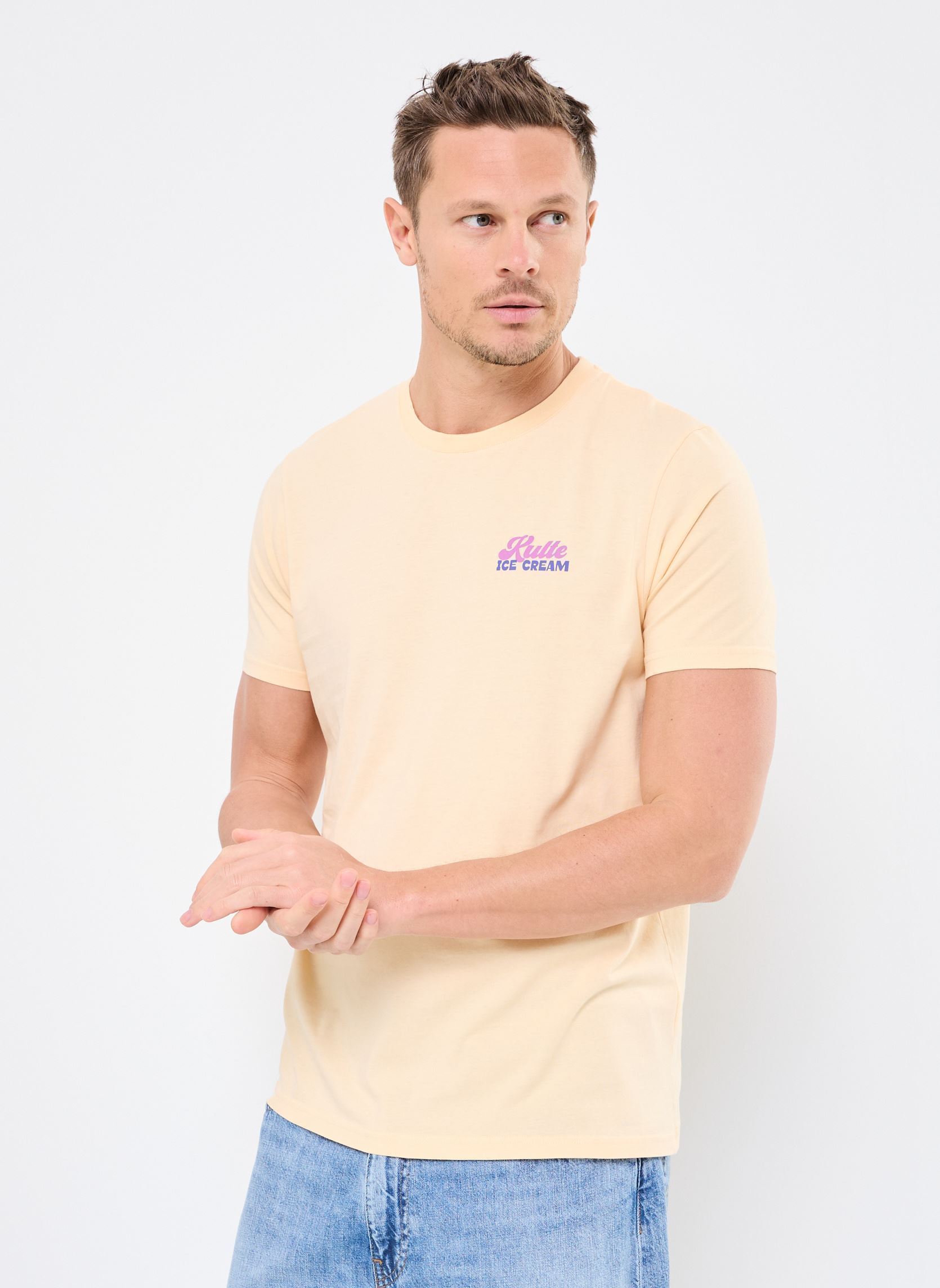 Tee-shirts manches courtes TS ICE CREAM homme orange Kulte Tee-shirts manches courtes TS ICE CREAM homme orange APRICOT